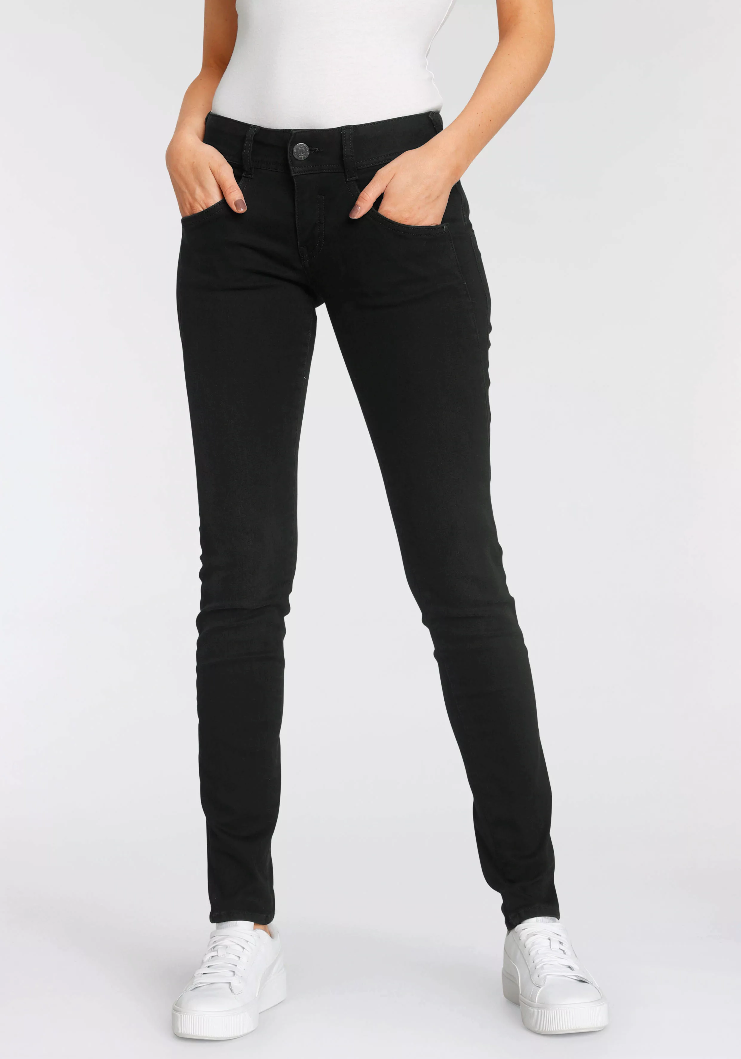 Herrlicher Stretch-Jeans Gila Slim Reused Denim Black 5606 RD505 eng geschn günstig online kaufen