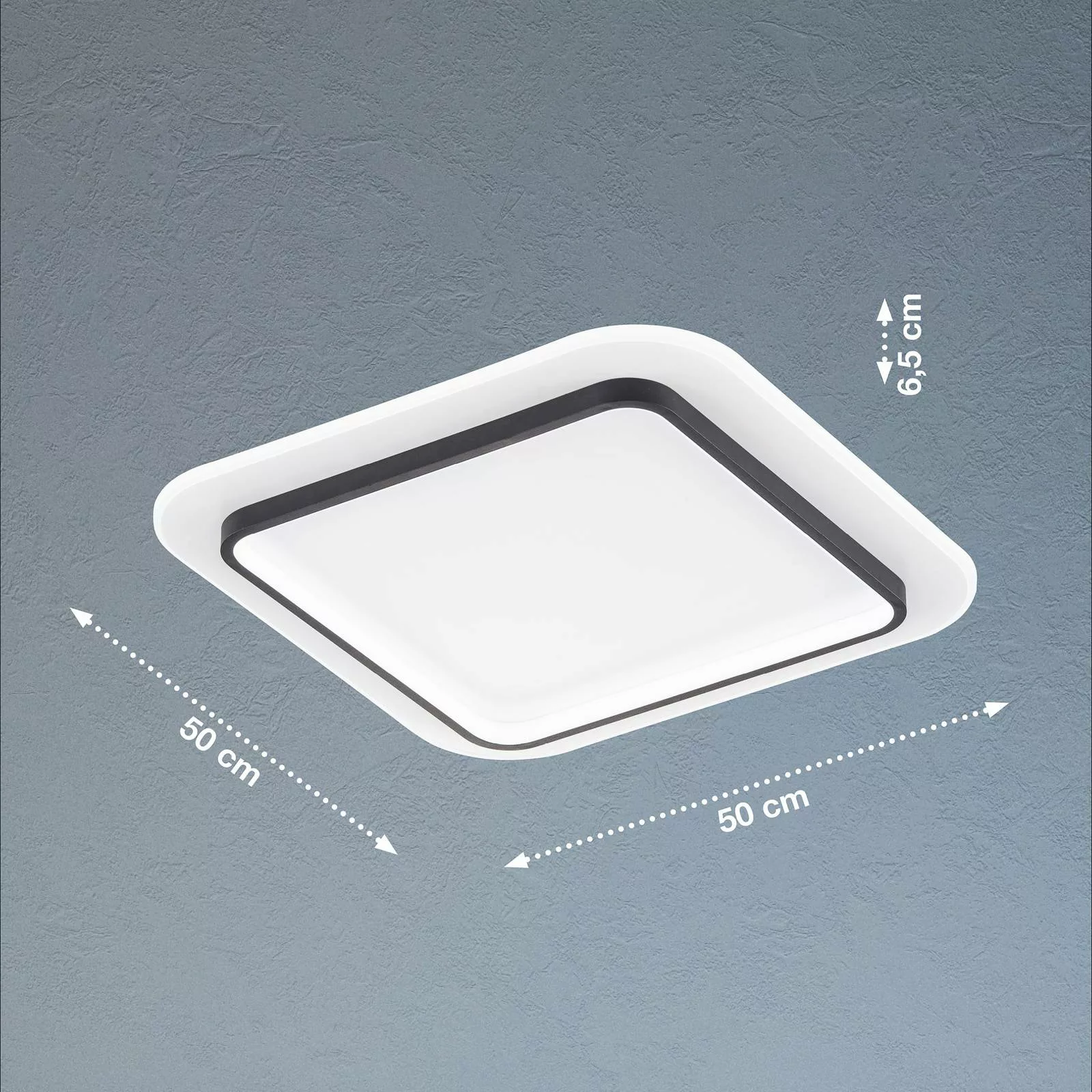 LED-Deckenleuchte Blithe, 50x50cm Quadrat günstig online kaufen