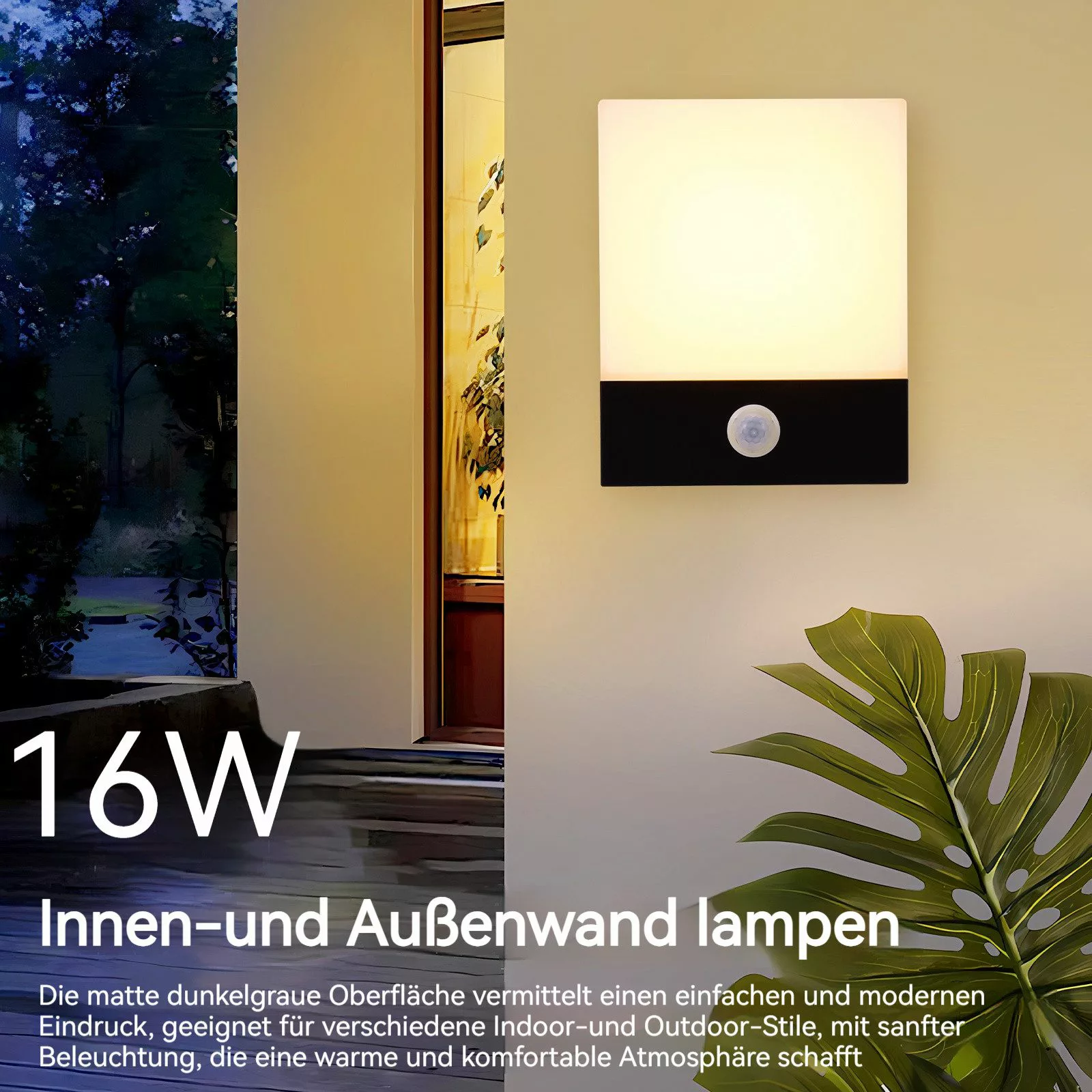 BlingBin Außen-Wandleuchte 16W Außenlampe mit Bewegungsmelder günstig online kaufen