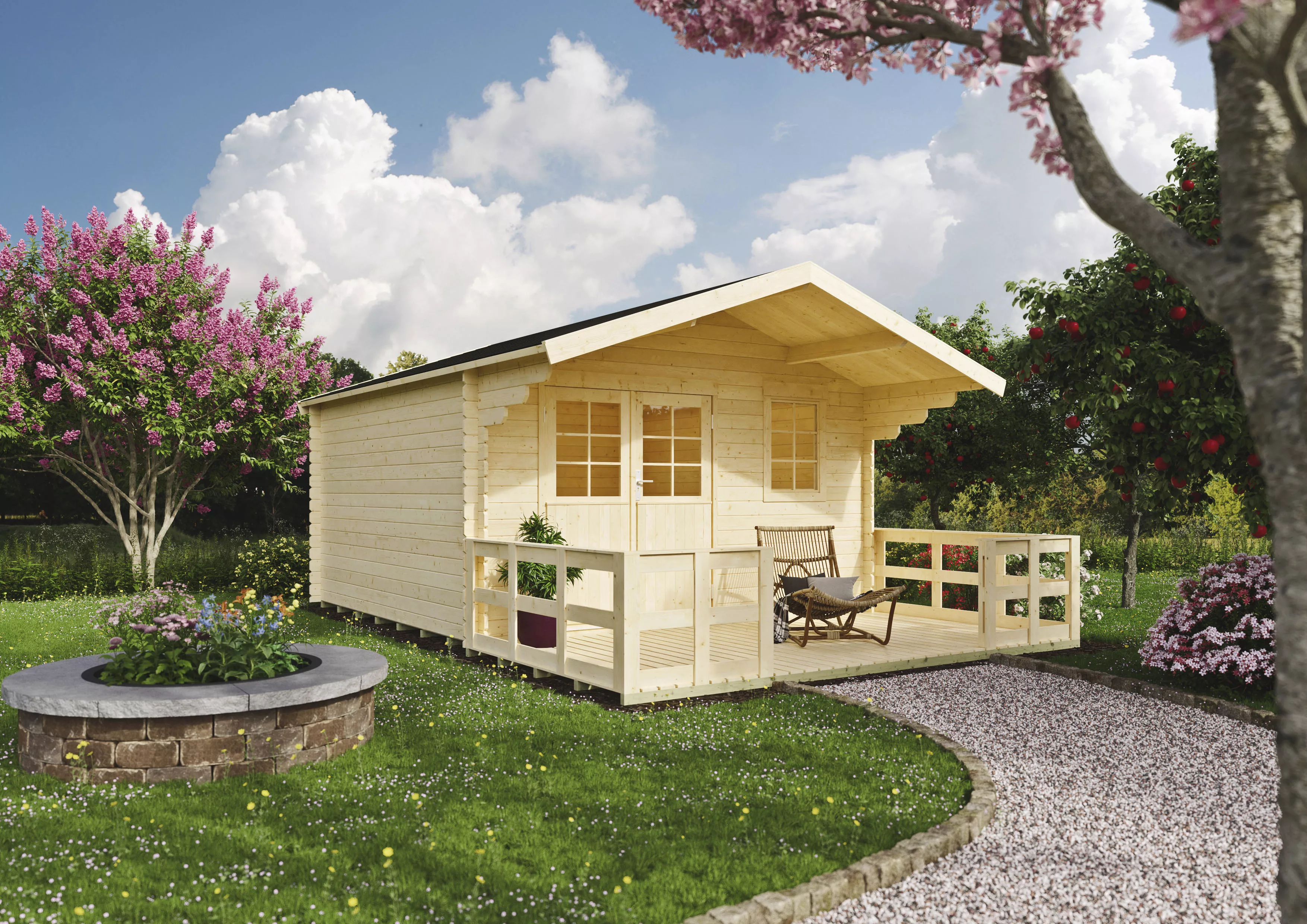 KONIFERA Gartenhaus "Kallenberg 3", (Set), mit Vordach und Terrasse günstig online kaufen