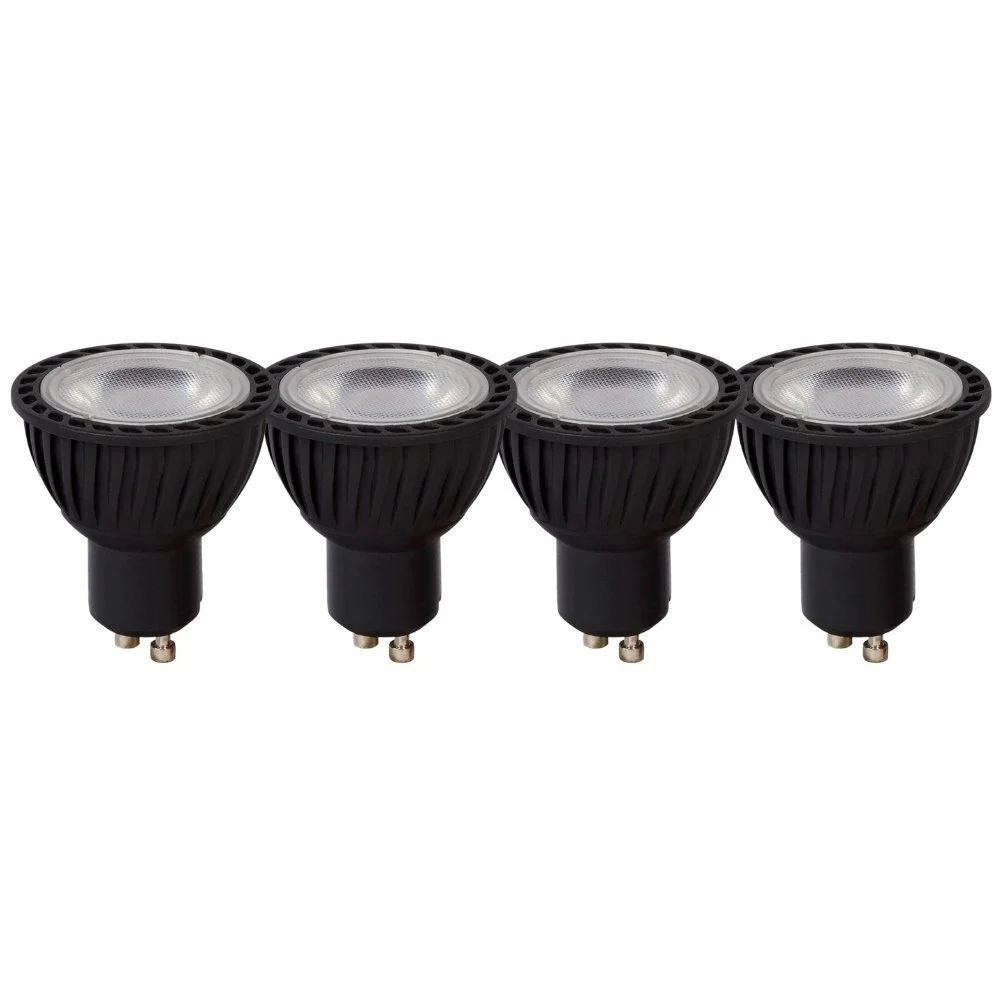 LED Leuchtmittel GU10 Reflektor - PAR16 in Schwarz 5W 320lm 3000K 4er-Pack günstig online kaufen