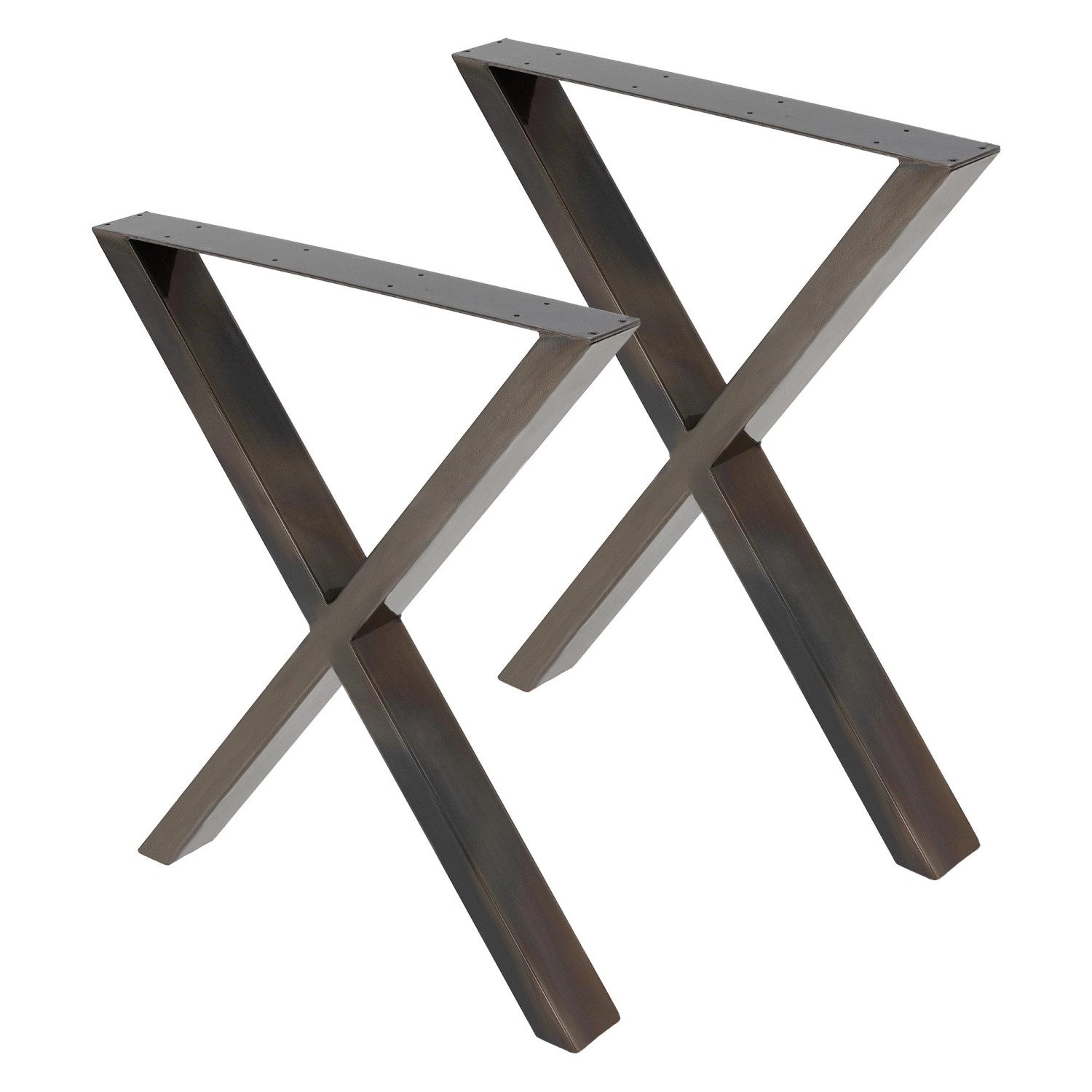 ECD Germany 2x Tischbeine Kreuz X-Form X-Design 60 x 73 cm Stahl Industried günstig online kaufen