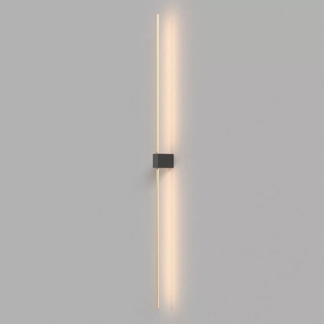LED Wandleuchte Pars in Gold und Schwarz 2x 6W 1050lm 2-flammig günstig online kaufen