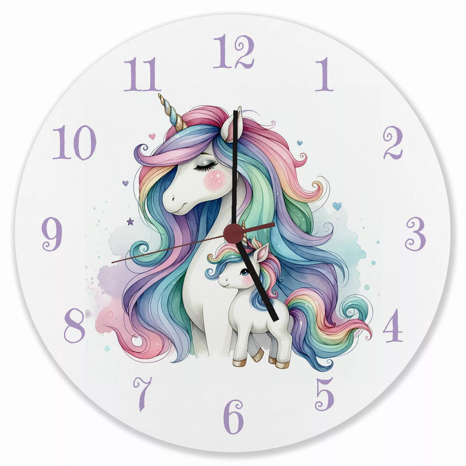 speecheese Wanduhr Einhorn-Mama mit Kind Wanduhr günstig online kaufen