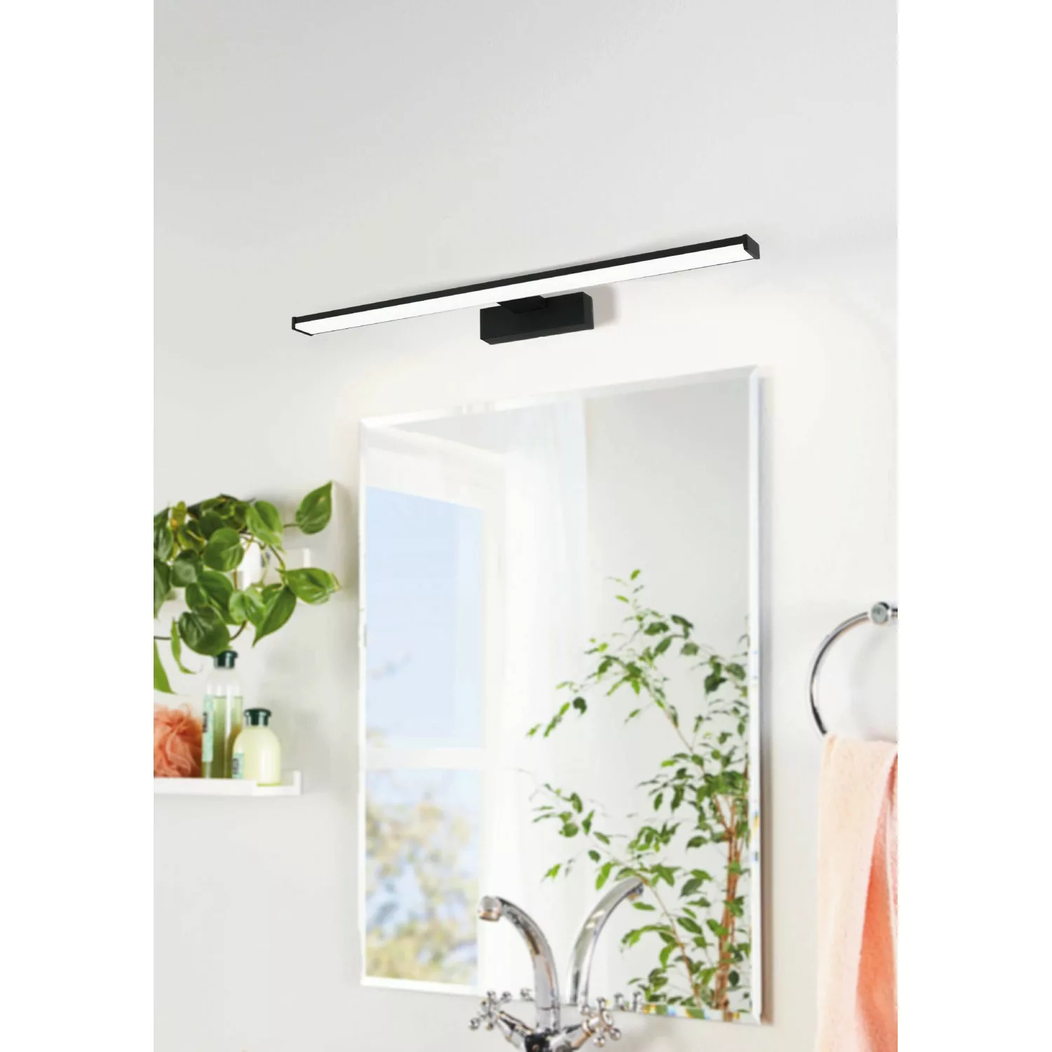 Eglo LED Spiegelleuchte Pandella 1 Weiß-Schwarz L 600 mm 11 W günstig online kaufen