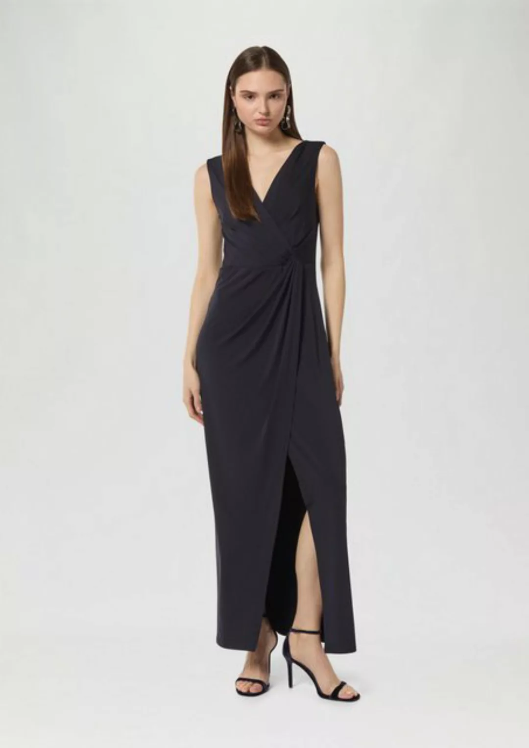 Comma Maxikleid Jersey-Kleid in Wickel-Optik Raffung günstig online kaufen