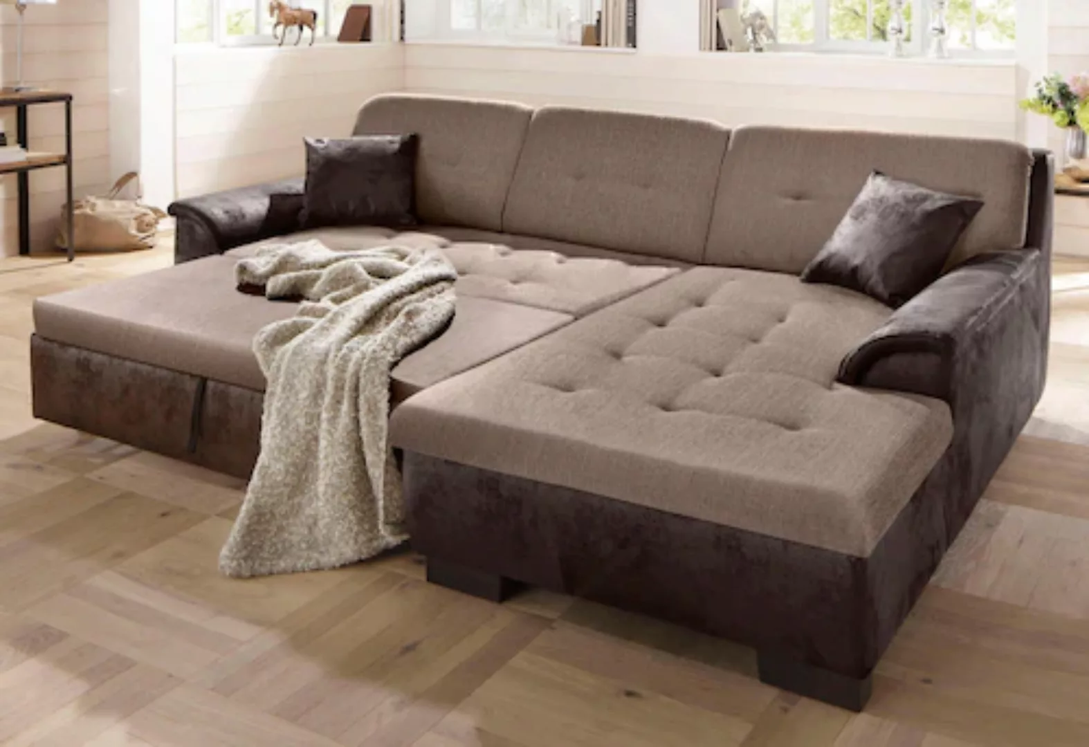 Home affaire Ecksofa »Bergen«, wahlweise mit Bettfunktion L-Form günstig online kaufen