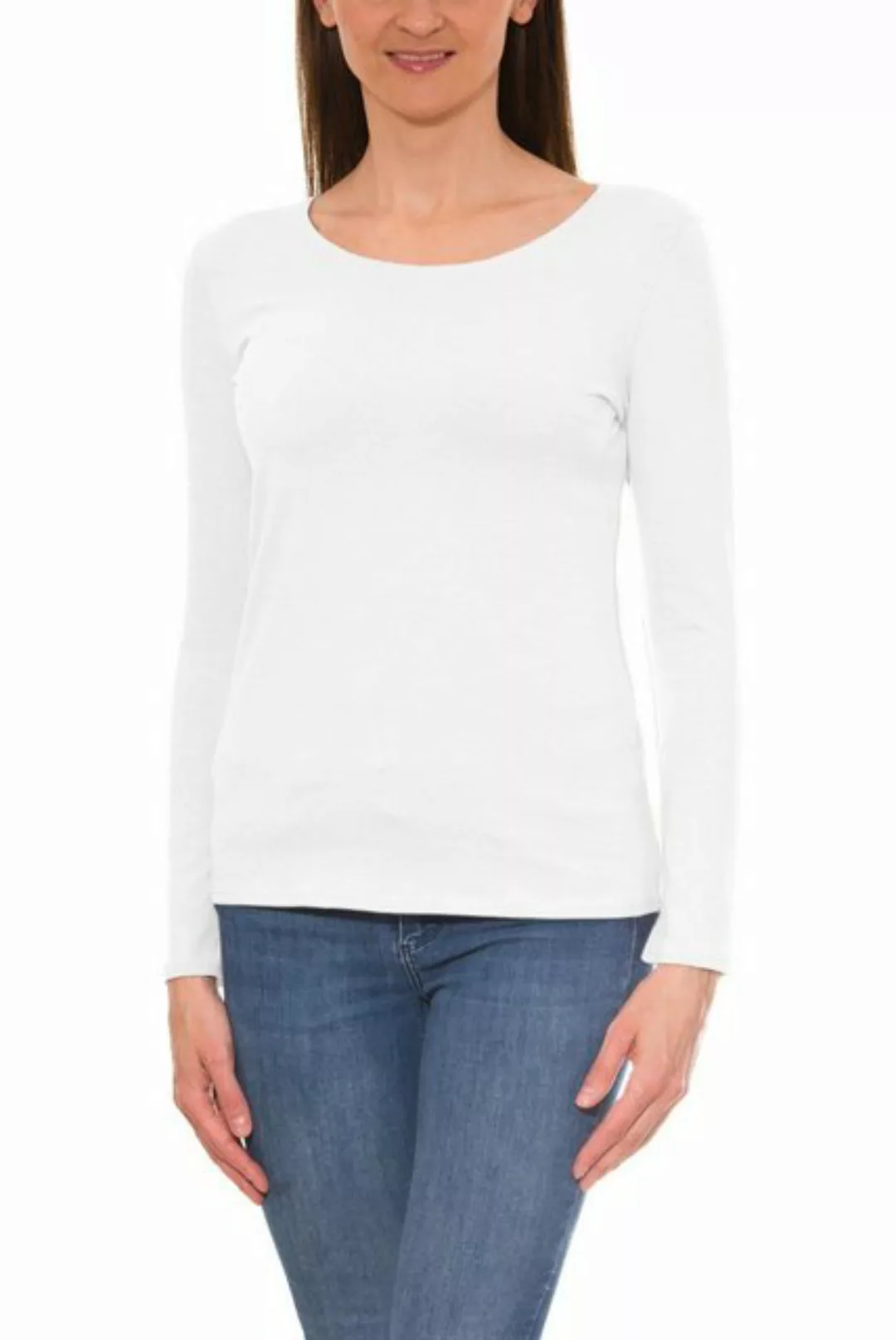 Alkato Longshirt Alkato Damen Langarm Shirt mit O-Ausschnitt günstig online kaufen