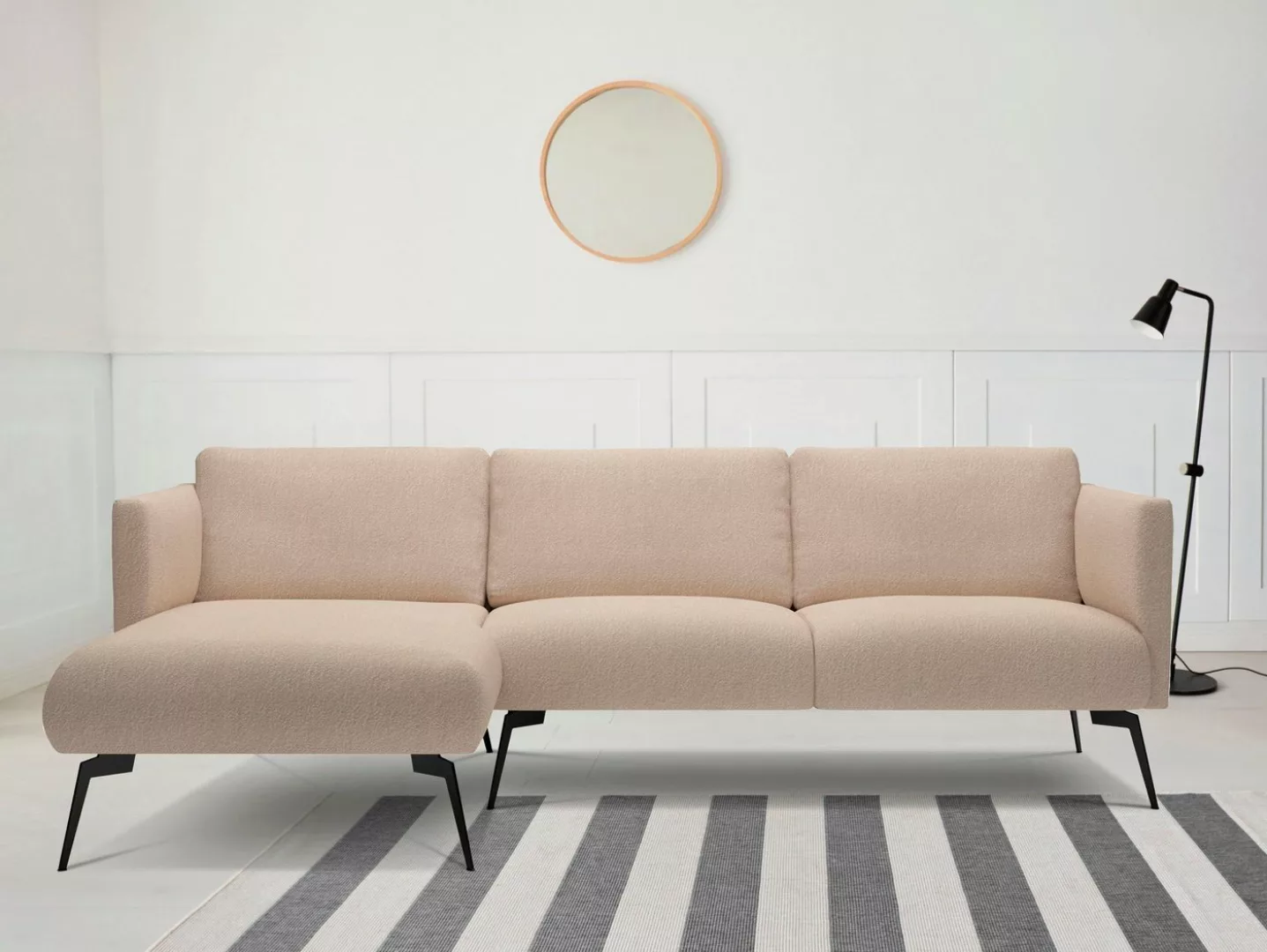 andas Ecksofa Horna, L-Form, mit schwarzen Metallbeinen günstig online kaufen