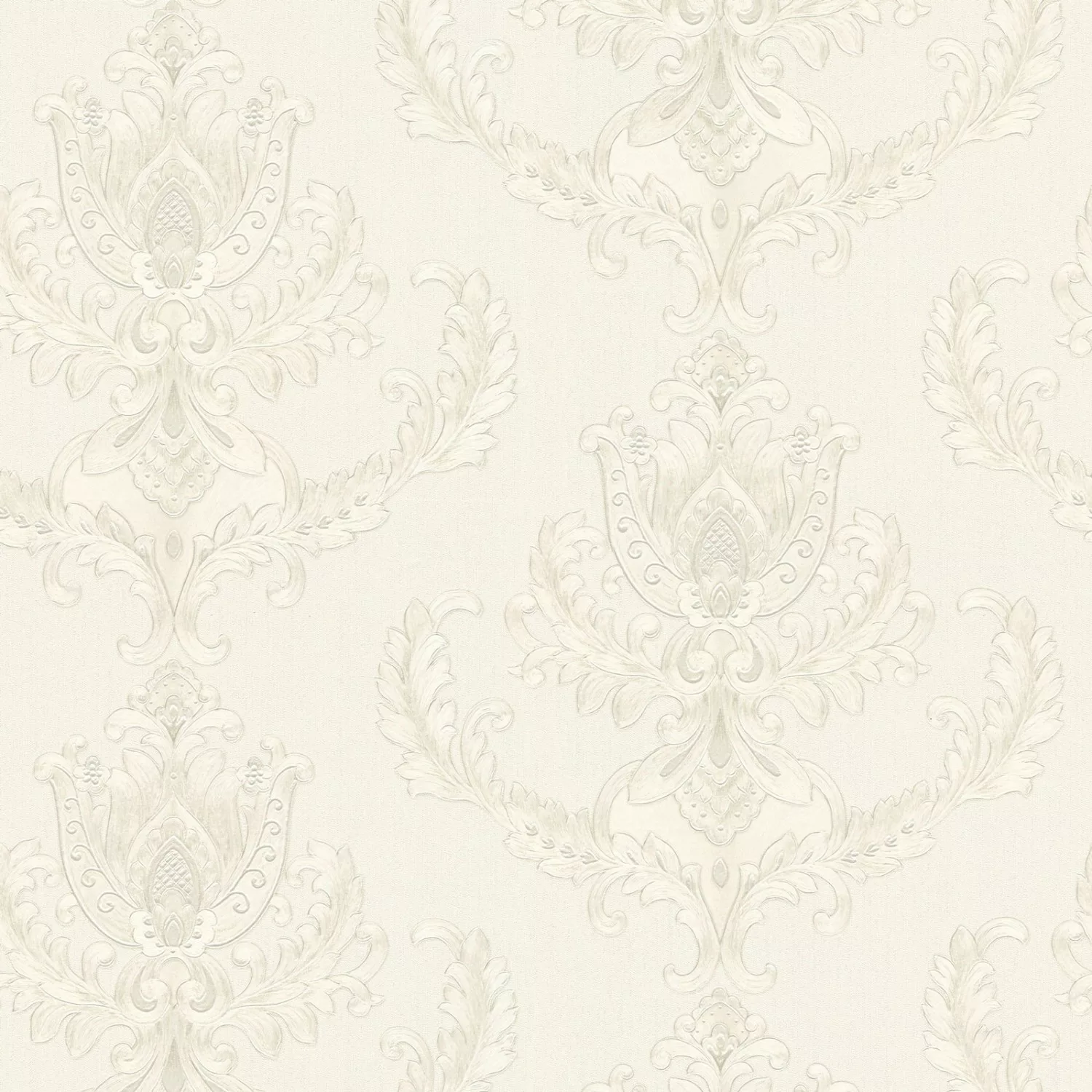 Bricoflor Französische Tapete in Silber Weiß Ornament Vliestapete Hell Idea günstig online kaufen