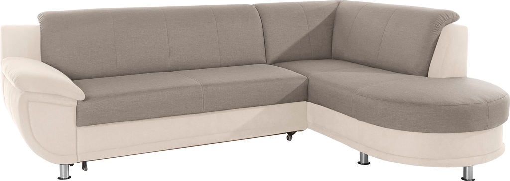 TRENDMANUFAKTUR Ecksofa "Rondo 3, zeitlos und bequem, Materialmix, breite A günstig online kaufen