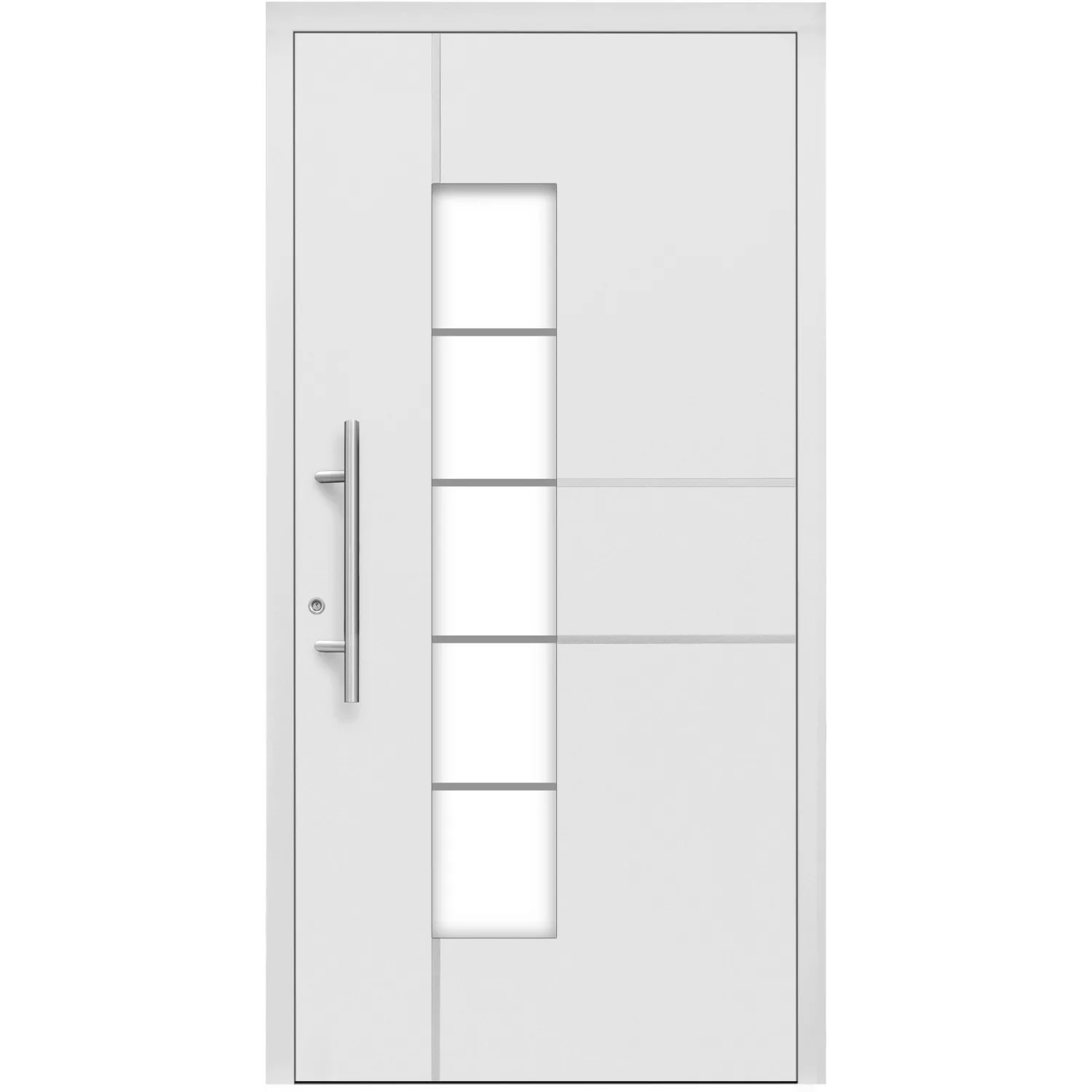 Aluminium-Haustür Moderno M360/P 110 x 210 cm Weiß Anschlag Links günstig online kaufen