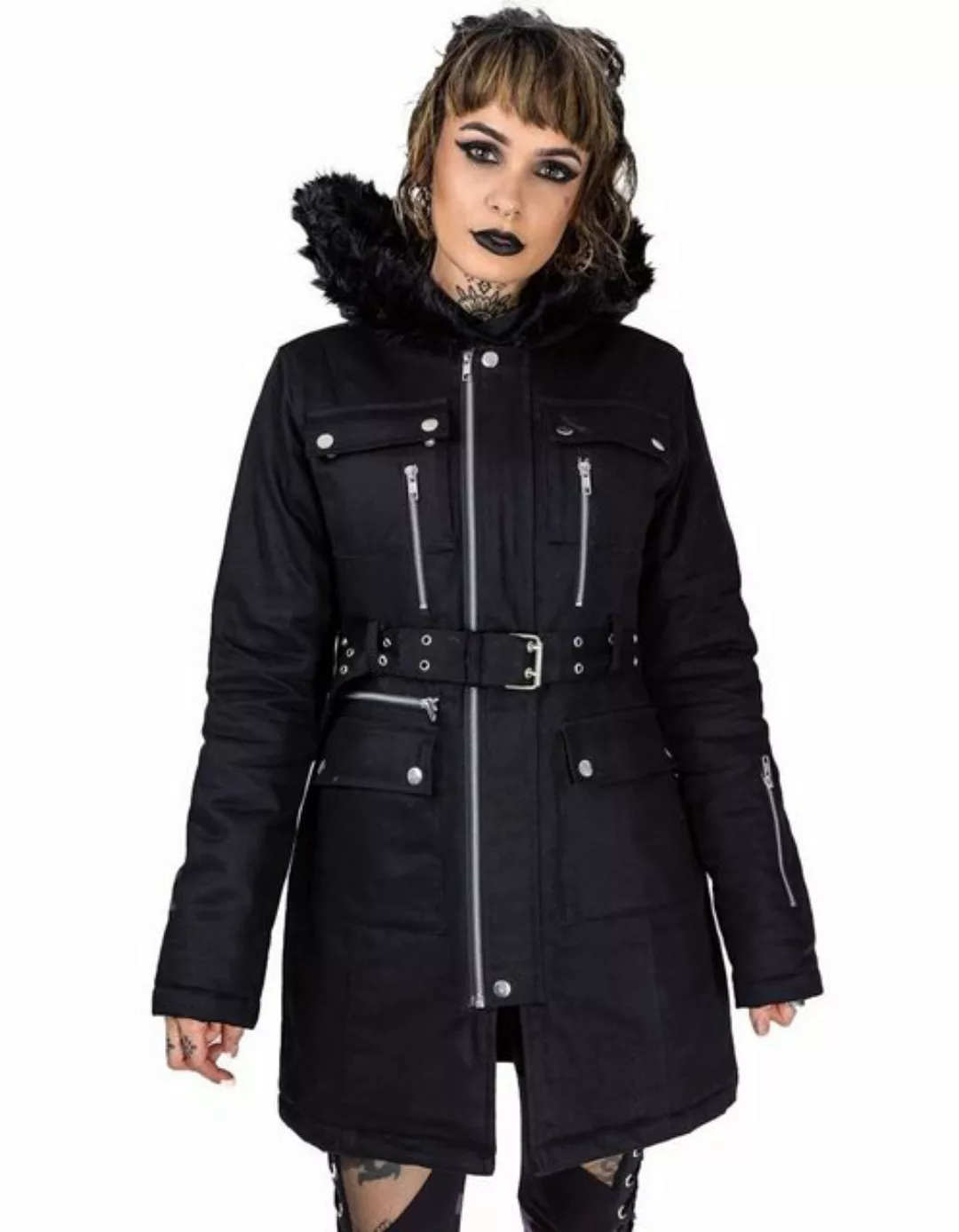 Vixxsin Blouson Elspeth Jacke Gothic Parka Metal Zipper Kurzmantel günstig online kaufen