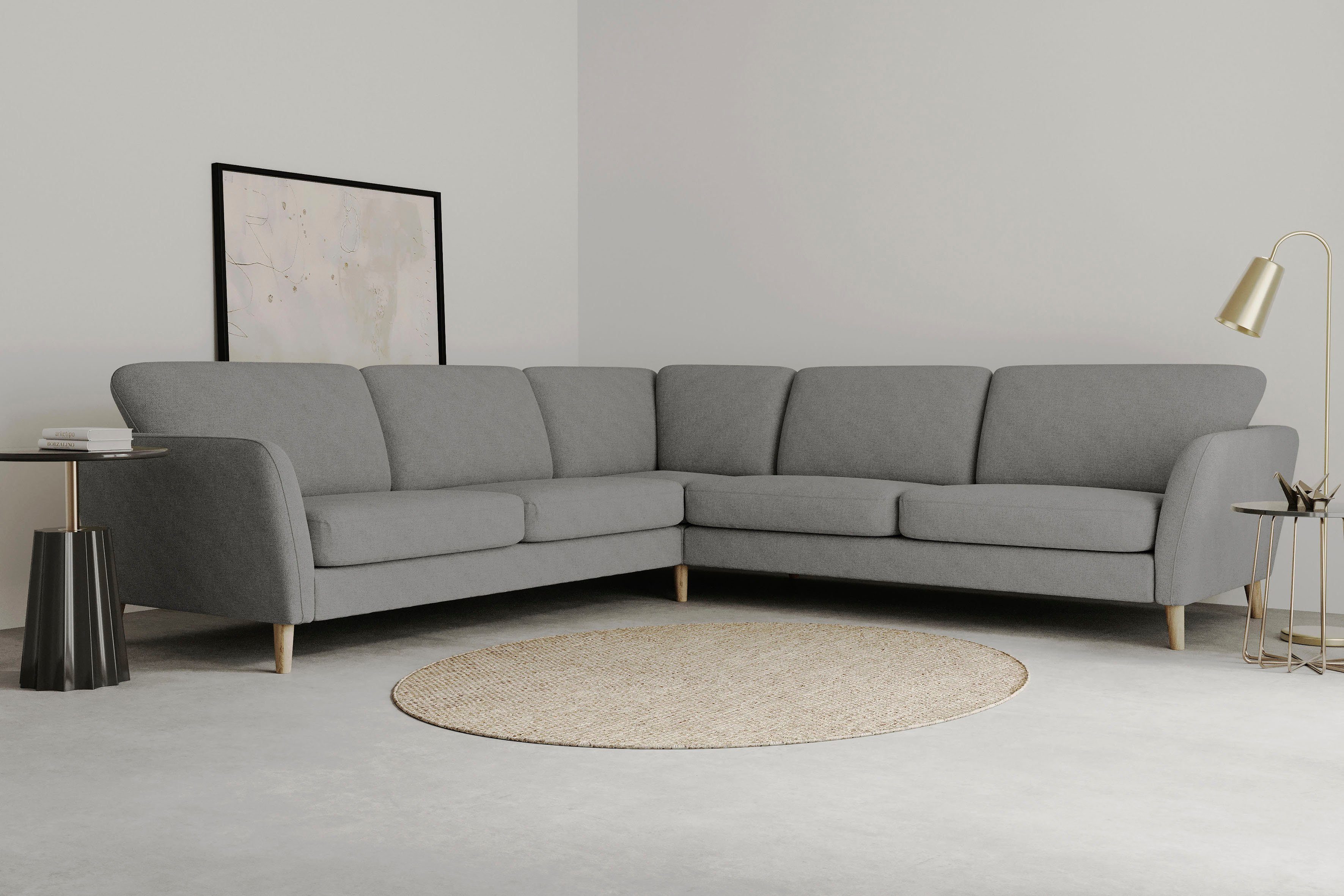 Home affaire Ecksofa "MARSEILLE 278/278 cm, L-Form, Webstoff, Flachgewebe, günstig online kaufen