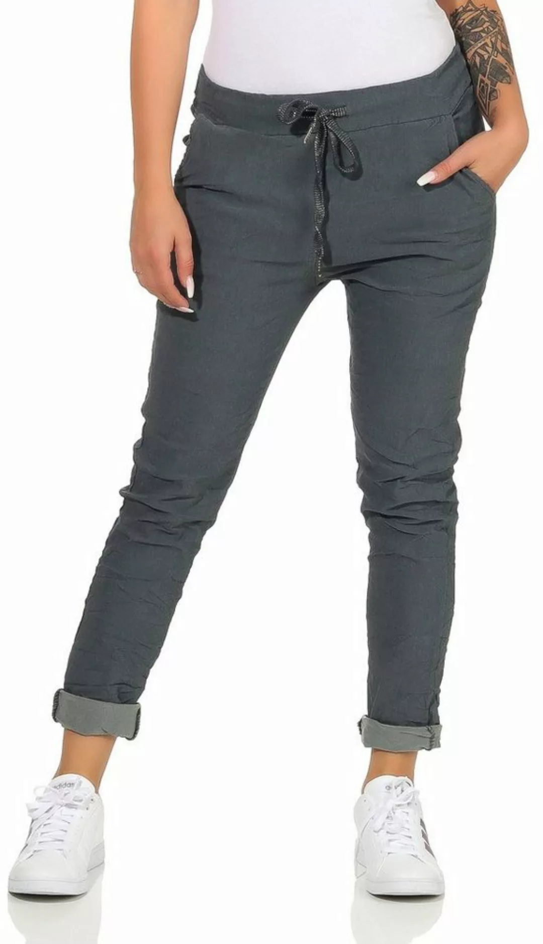 CLEO STYLE Stoffhose Damen Jogginghose 88 Grau günstig online kaufen