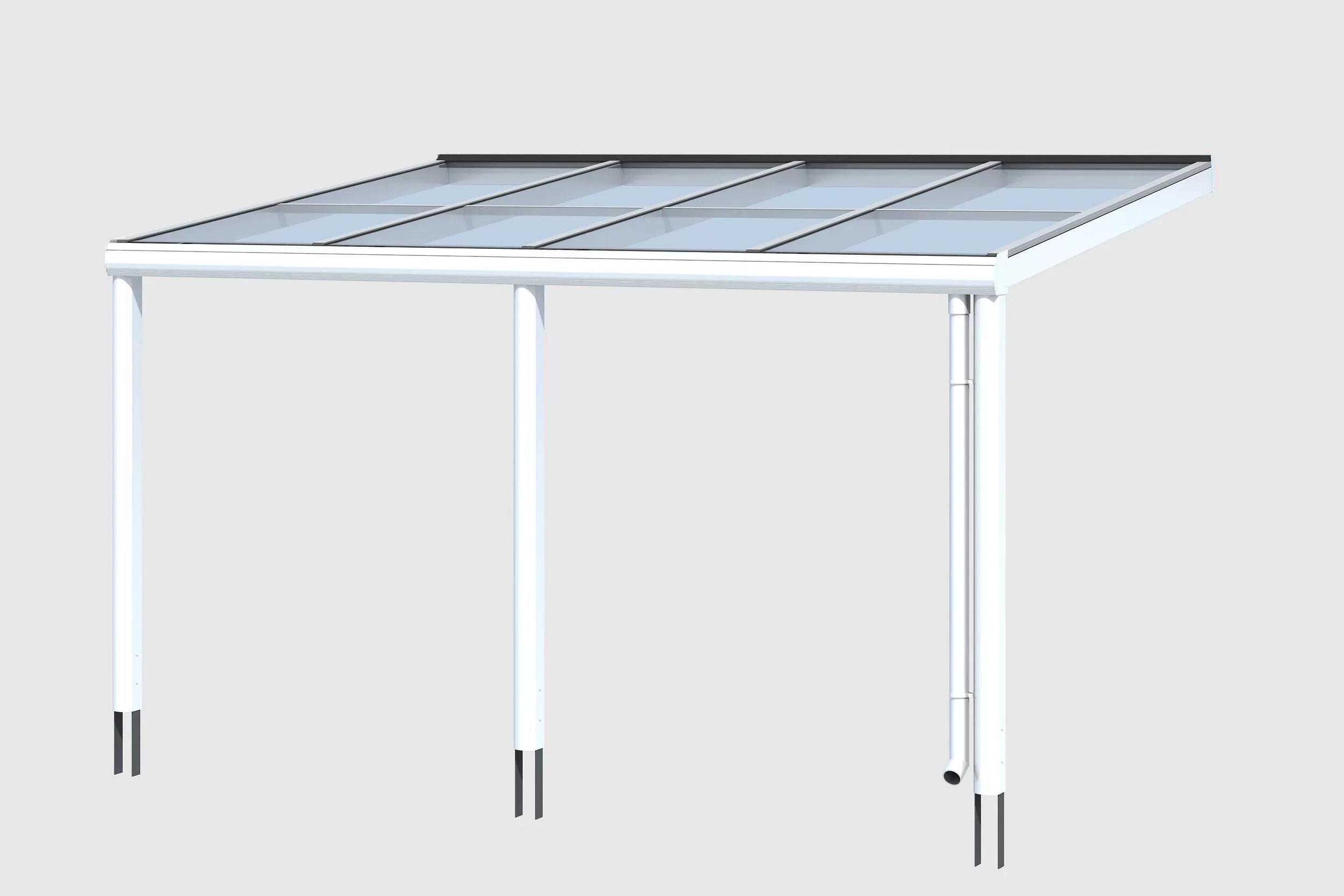 Skan Holz Terrassenüberdachung Monza 434 x 307 cm Aluminium Weiß günstig online kaufen