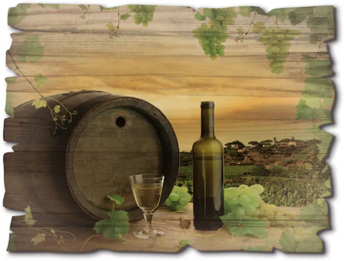Artland Holzbild "Wein Trauben Reben Weinberg", Essen, Trinken & Genuss, (1 günstig online kaufen