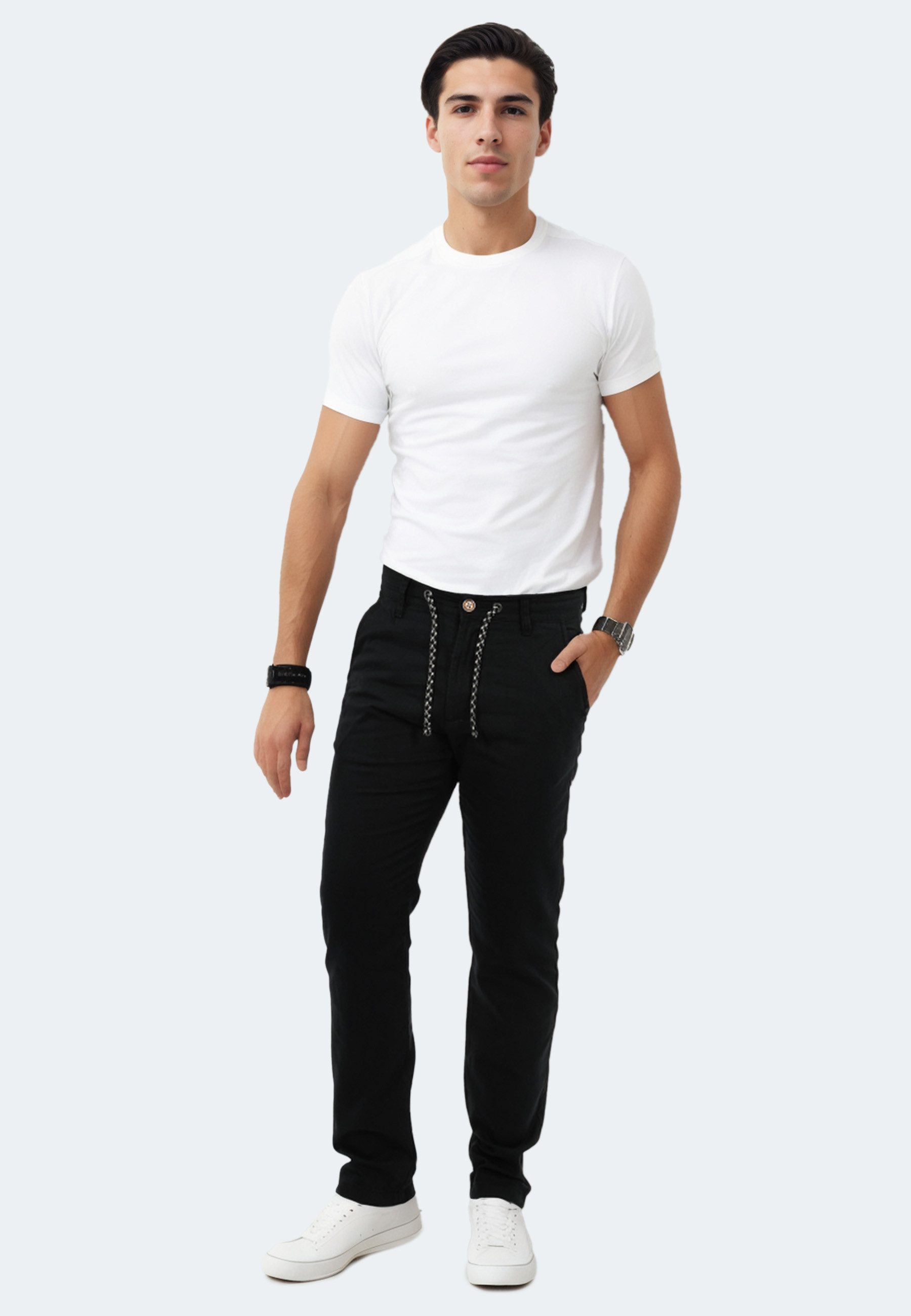 Indicode Stoffhose "Inboris", mit innen liegendem Kordelzug günstig online kaufen