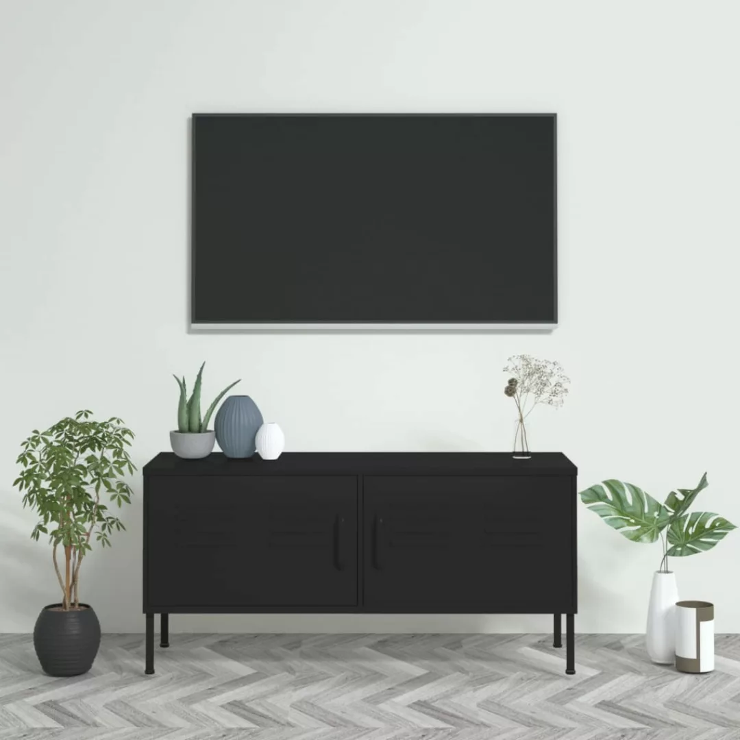 vidaXL TV-Schrank TV-Schrank Schwarz 105x35x50 cm Stahl Lowboard günstig online kaufen