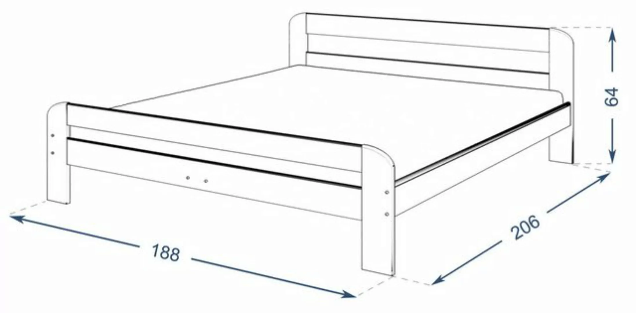 AJKmeble Bettgestell 90x200, 120x200, 140x200, 160x200 oder 180x200cm aus H günstig online kaufen