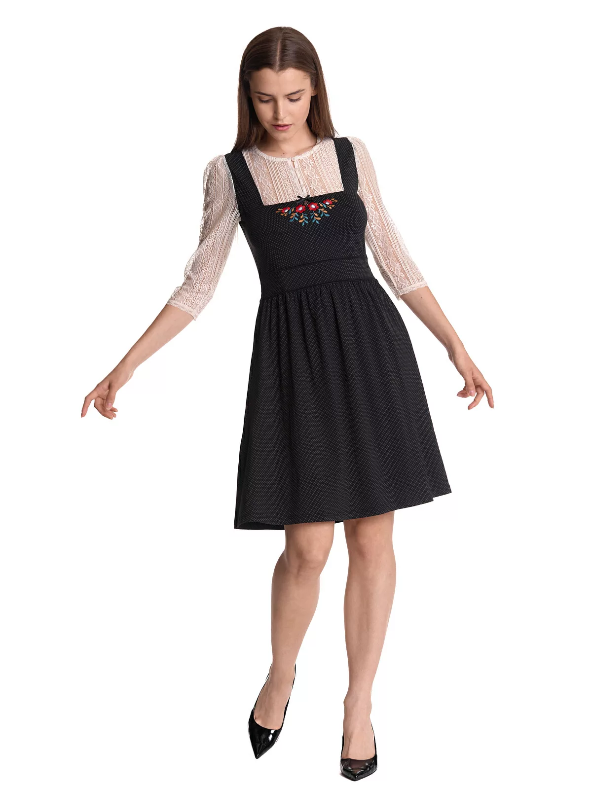 Vive Maria Meadow Girl Damen A-Linien-Kleid creme/schwarz günstig online kaufen