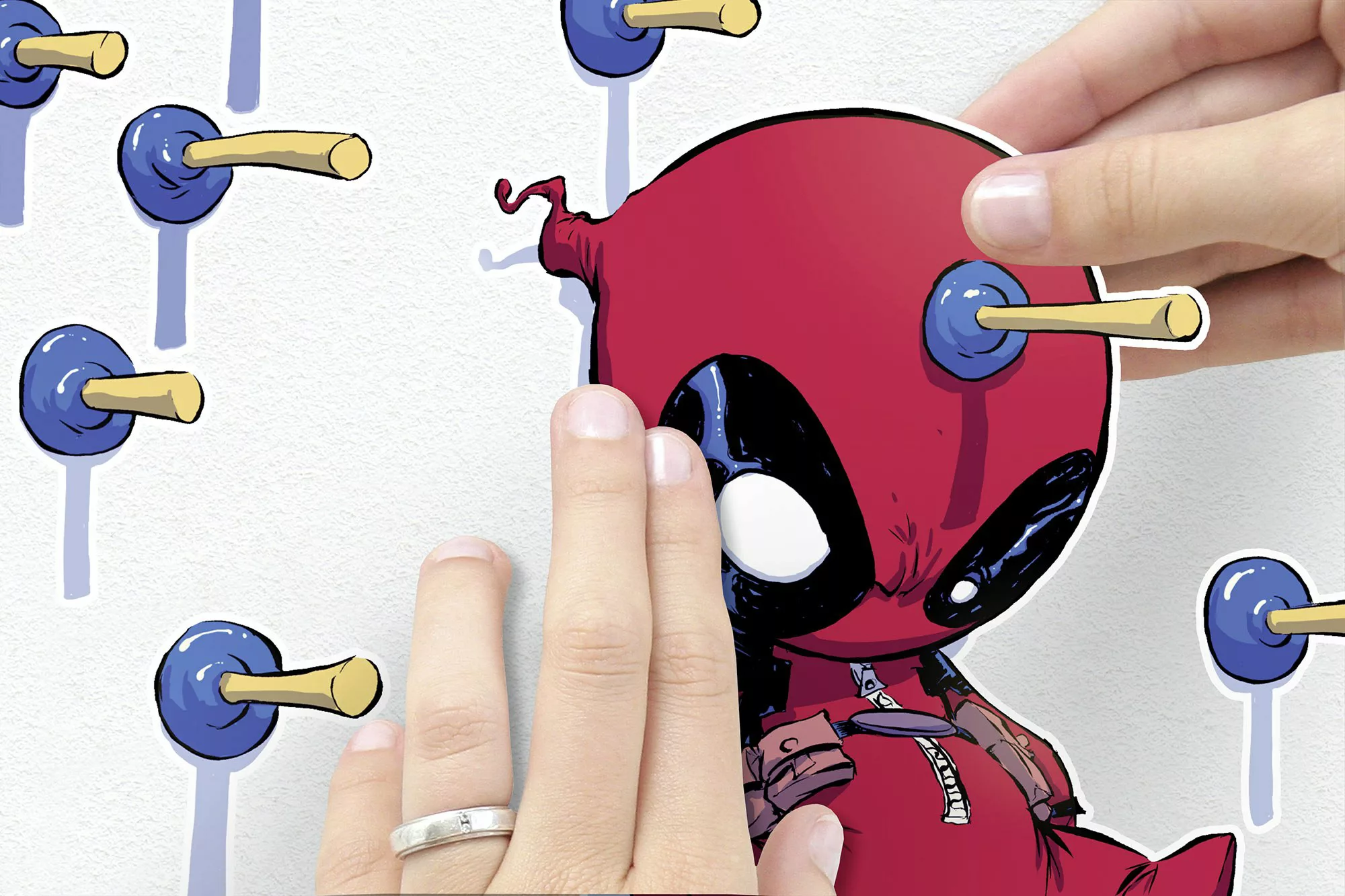 KOMAR Wandtattoo - Deadpool Shootout  - Größe 50 x 70 cm mehrfarbig Gr. one günstig online kaufen