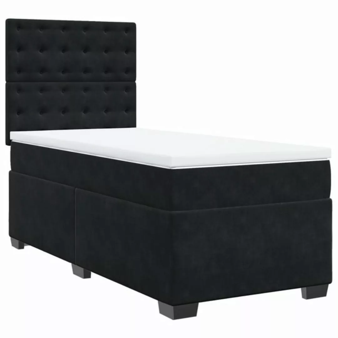 vidaXL Bett Boxspringbett mit Matratze Schwarz 80x200 cm Samt günstig online kaufen