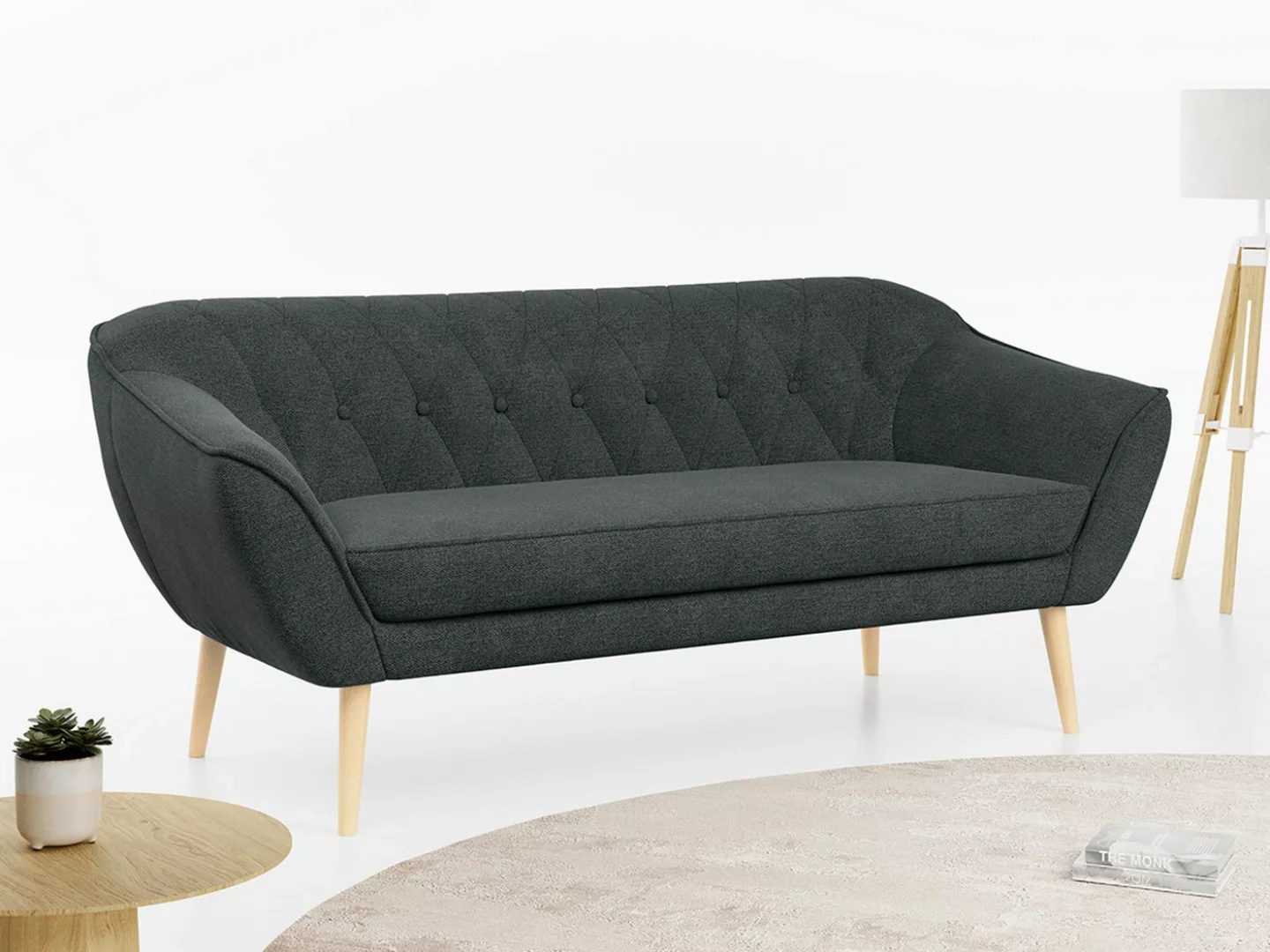 MKS MÖBEL Sofa PIRS-3 Sitzer, Skandinavischer Stil, Gesteppte Polsterung, H günstig online kaufen