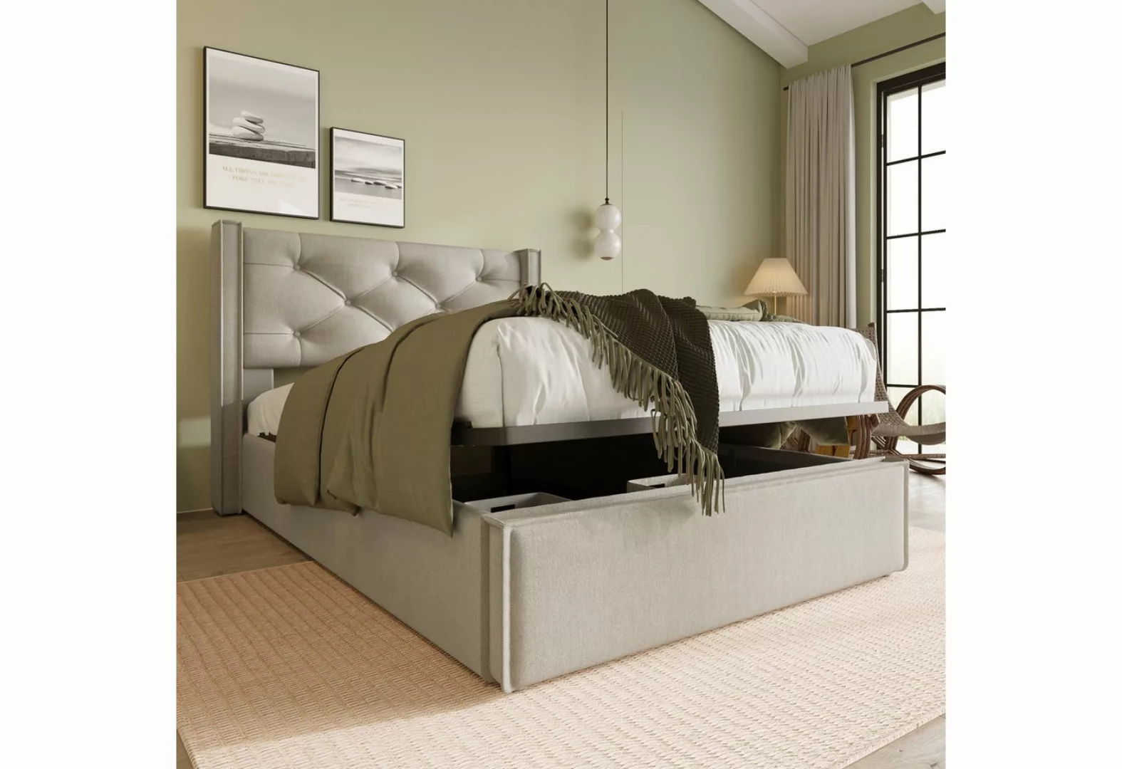 IDEASY Polsterbett 90x200cm /140x200cm/160x200cm,Bett mit Lattenrost aus Me günstig online kaufen