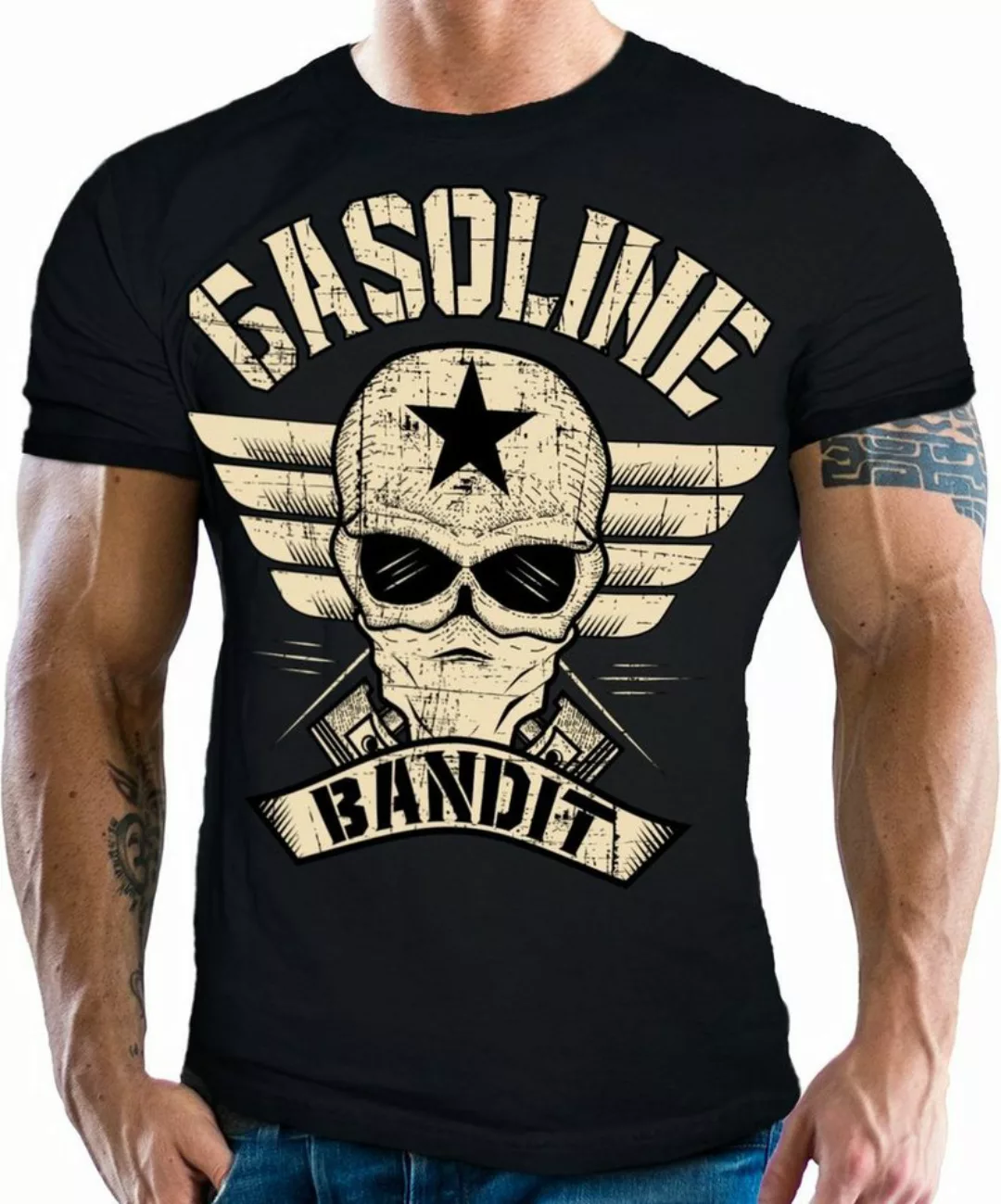 GASOLINE BANDIT® T-Shirt Winged Logo - Big Size Print günstig online kaufen