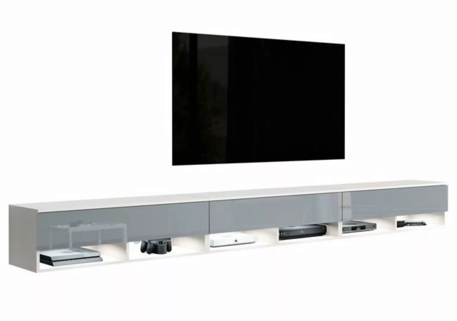 Furnix TV-Schrank Wendi 300 cm (3x100cm) Lowboard TV-Kommode 3 Farbvariante günstig online kaufen