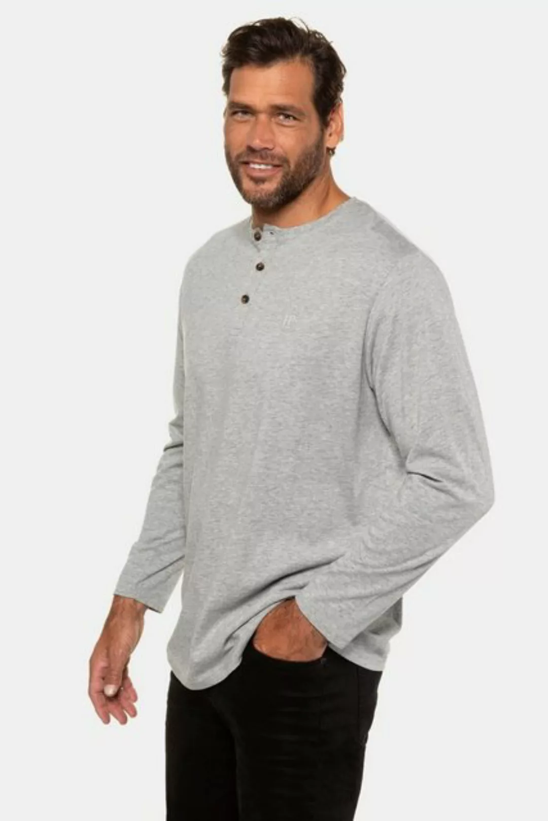 JP1880 T-Shirt Henley Basic Shirt Langarm Knopfleiste bis 8XL günstig online kaufen