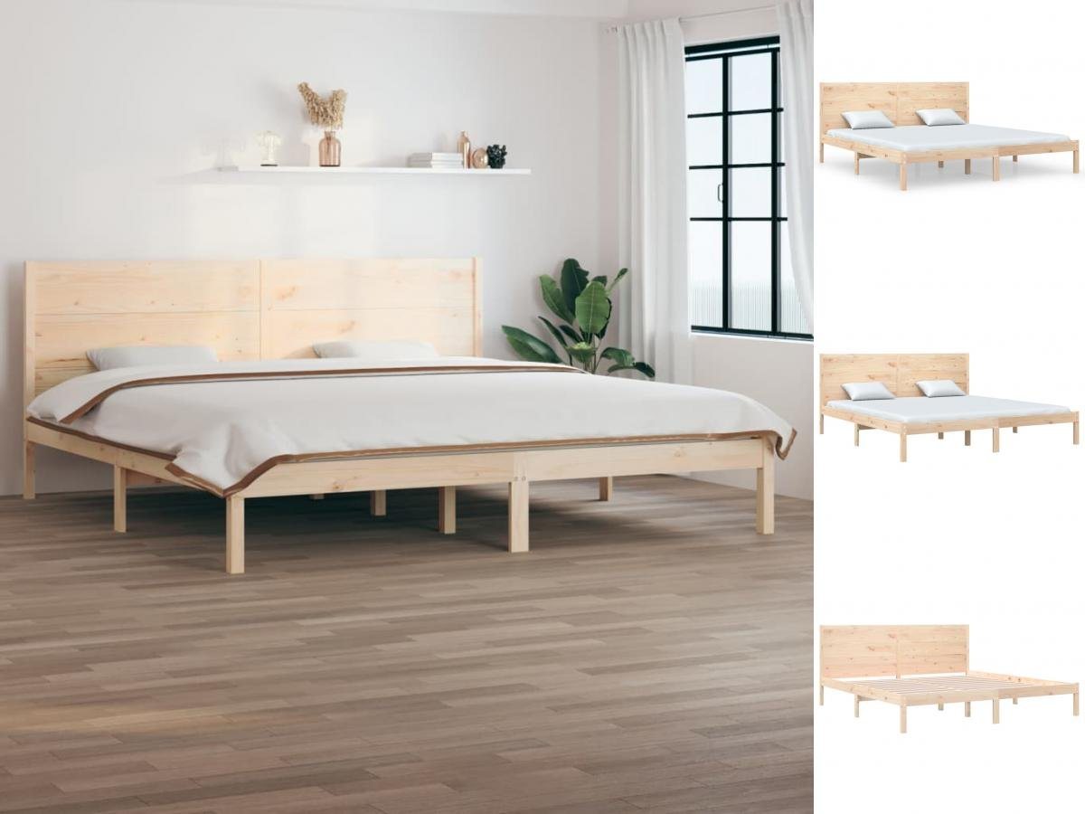 vidaXL Bettgestell Massivholzbett Kiefer 200x200 cm Bett Bettgestell Doppel günstig online kaufen