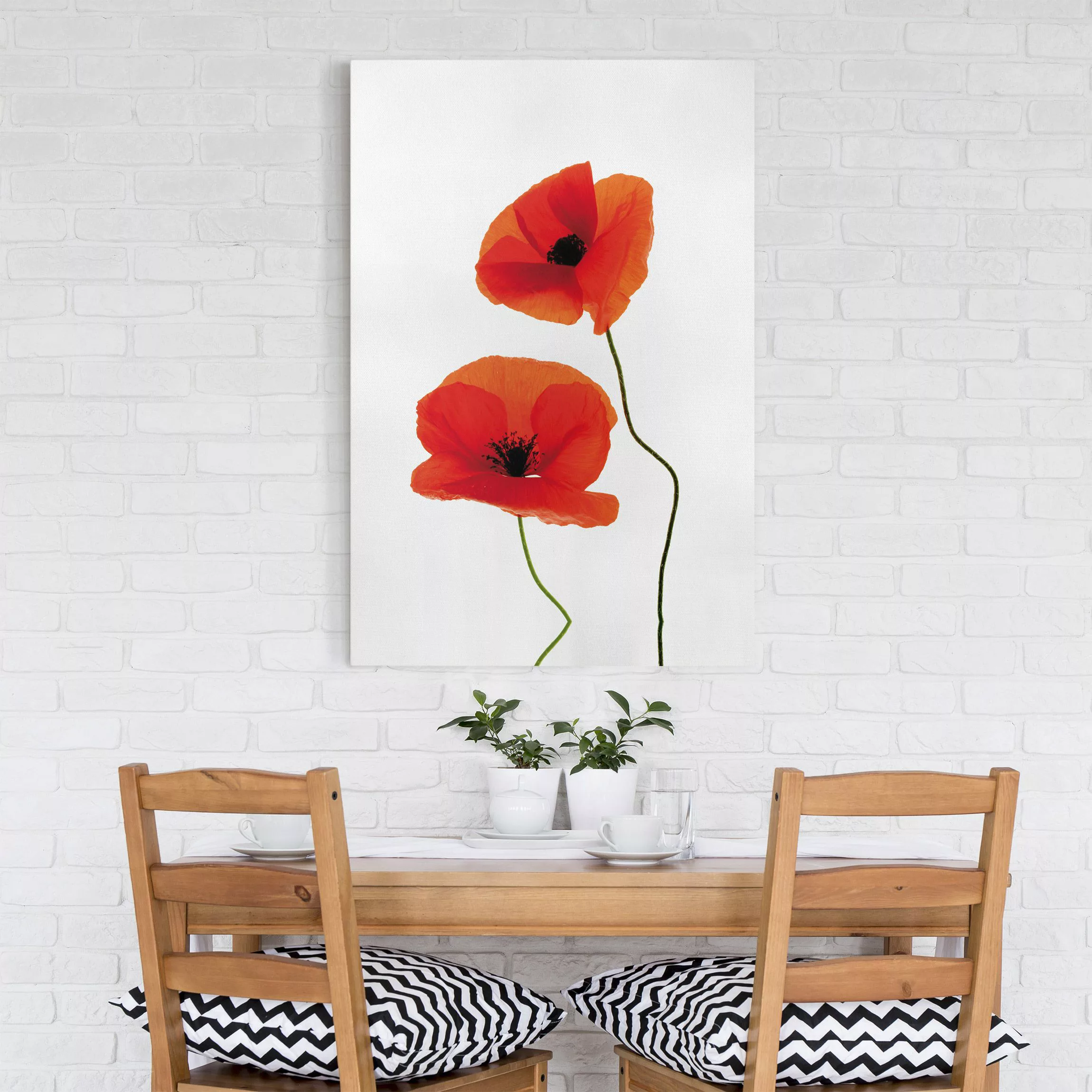 Leinwandbild - Hochformat Charming Poppies günstig online kaufen