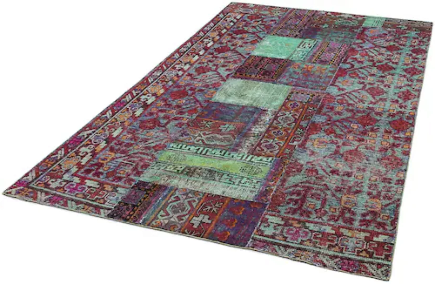 morgenland Wollteppich »Kazak Patchwork 355 x 76 cm«, rechteckig, Handgeknü günstig online kaufen