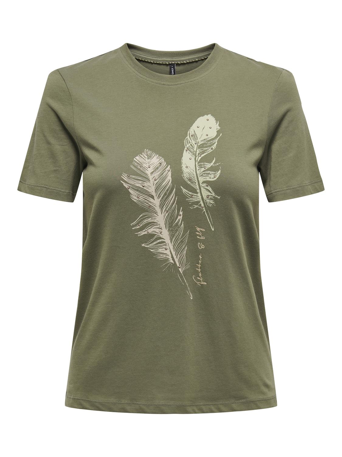 ONLY Kurzarmshirt "ONLKITA LIFE REG S/S FEATHERS TOP JRS" günstig online kaufen