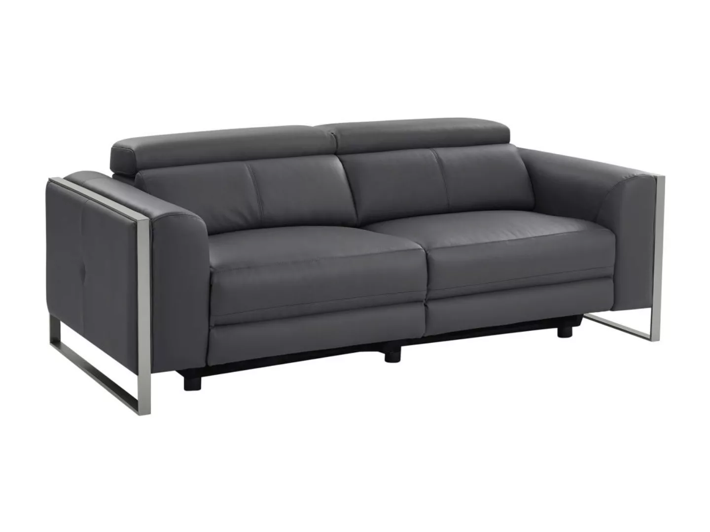 Relaxsofa 3-Sitzer elektrisch - Leder - Anthrazitgrau - DAVOLI günstig online kaufen