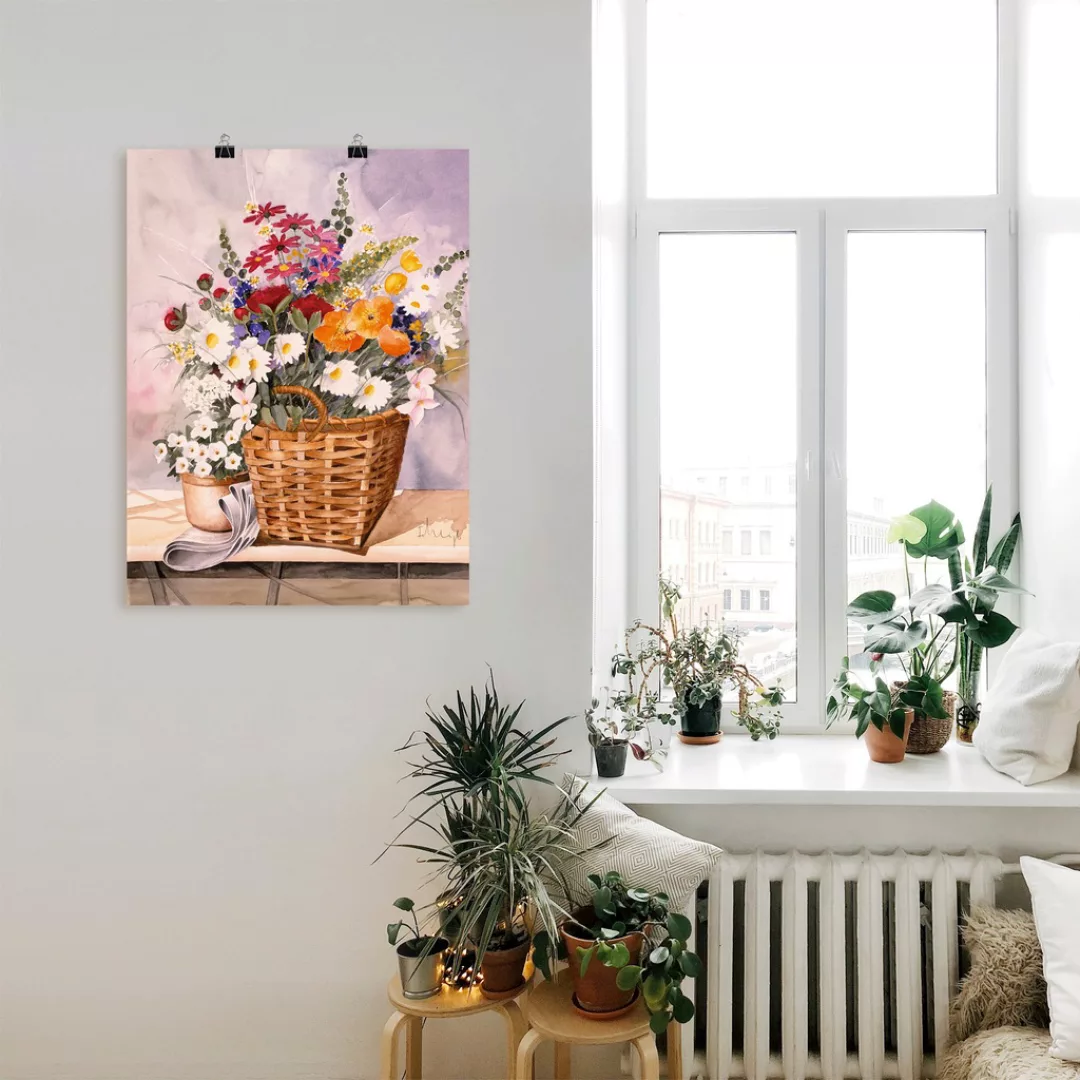 Artland Wandbild "Stillleben mit Kürbissen", Blumen, (1 St.), als Leinwandb günstig online kaufen