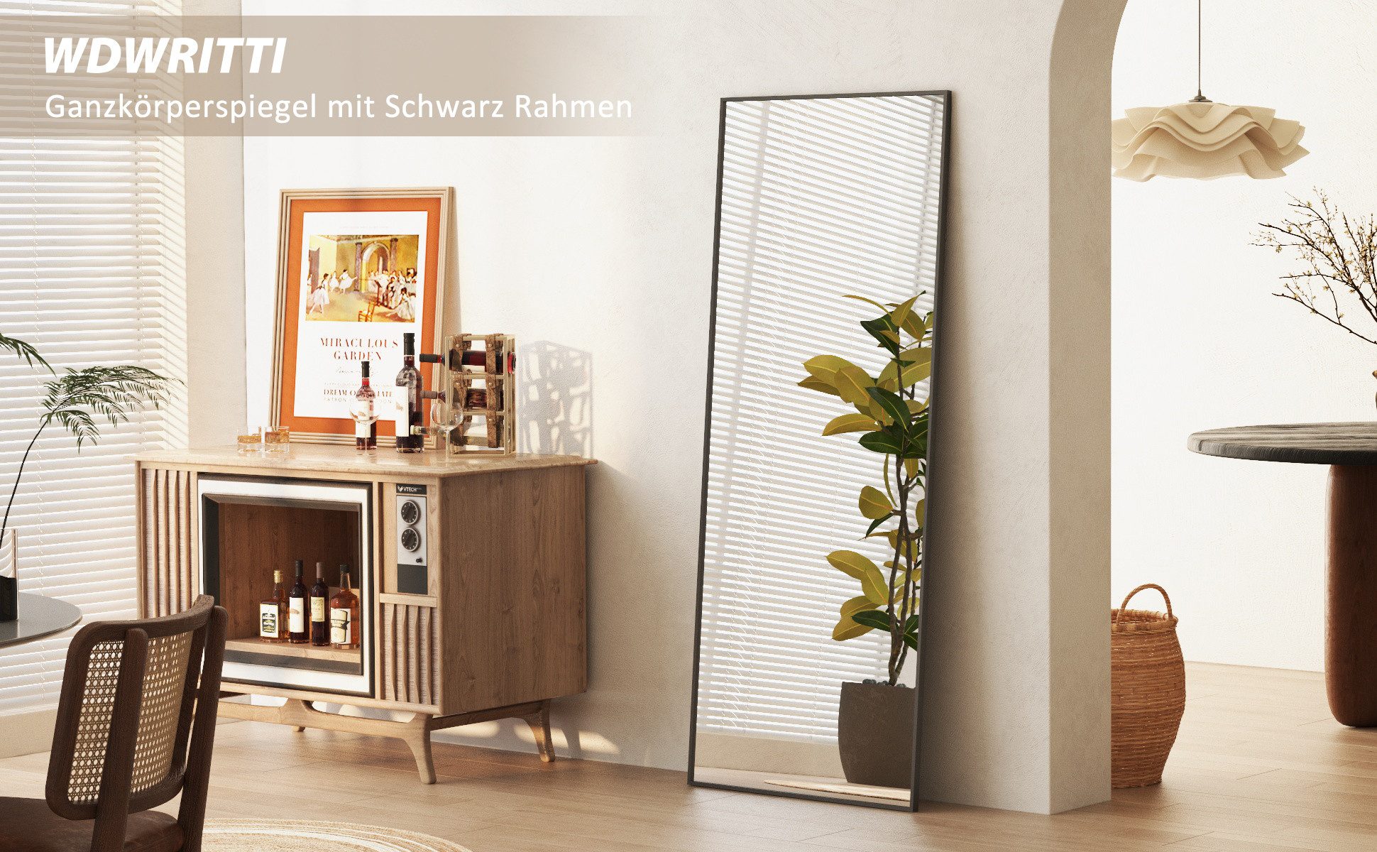 WDWRITTI Spiegel Schwarz groß 150x50 Spiegel günstig online kaufen