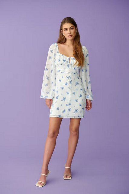 Gina Tricot Minikleid Stylisches Gina Tricot Mini Dress - [blue flower] günstig online kaufen