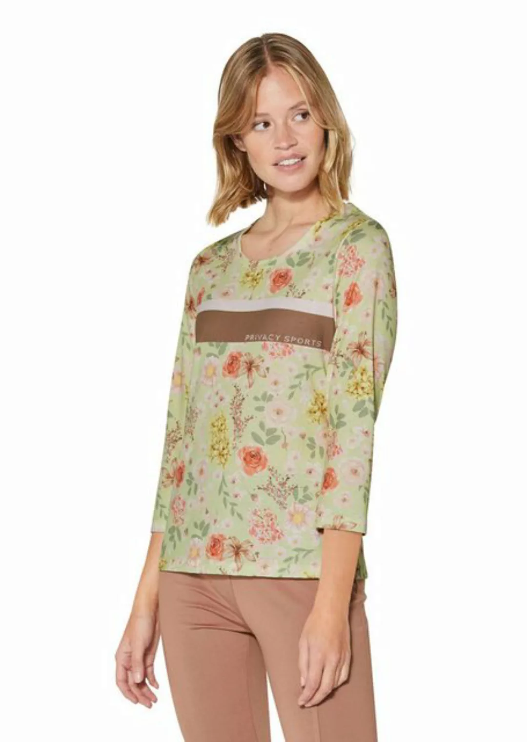 MADELEINE Kurzarmshirt Shirt mit floralem Print und 3/4-Arm günstig online kaufen