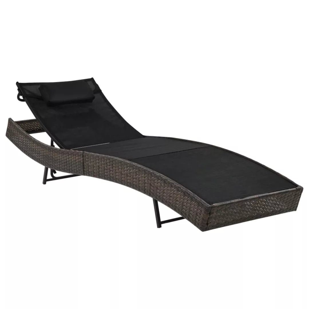 vidaXL Gartenliege Sonnenliege mit Kissen Poly günstig online kaufen