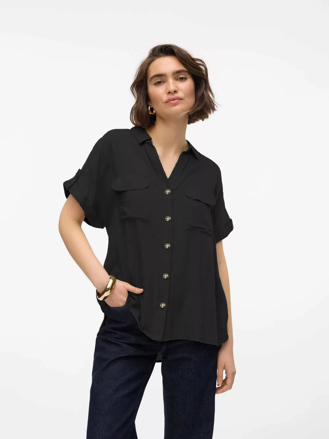 Vero Moda Hemdbluse "VMBUMPY S/S SHIRT WVN GA NOOS" günstig online kaufen