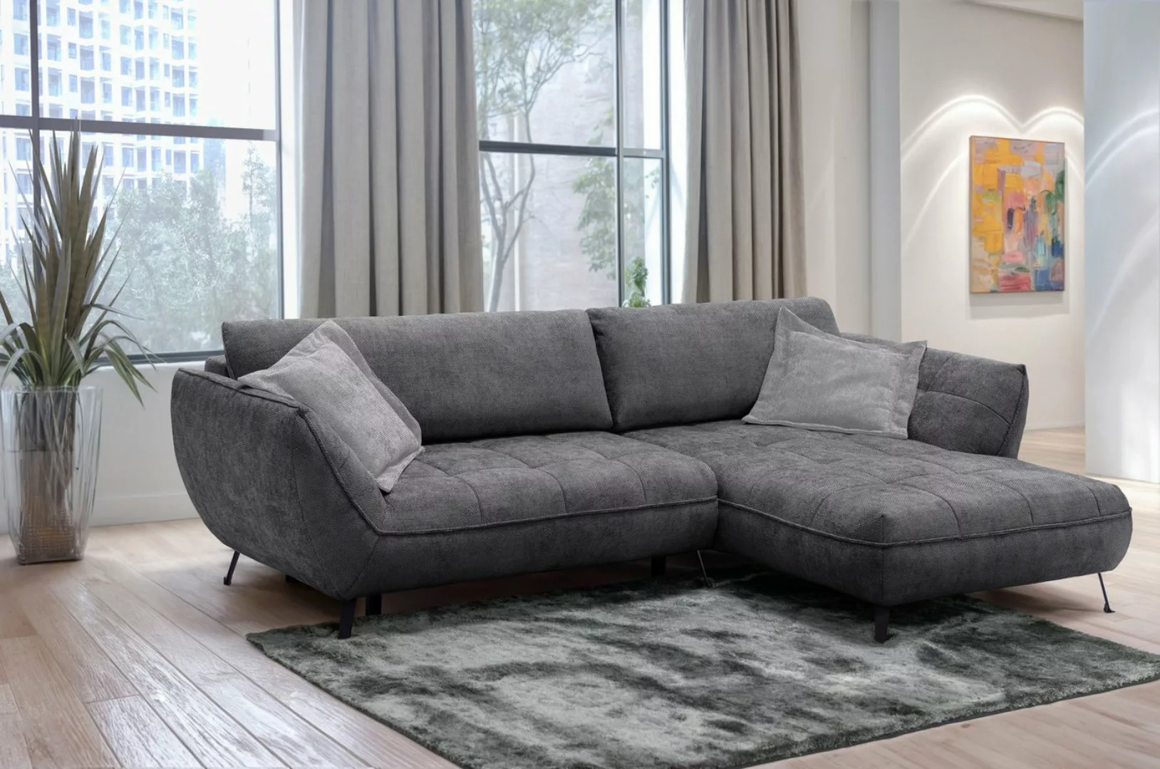 exxpo - sofa fashion Ecksofa Samoa, bequem und modern, mit Easy-Lift-Bettfu günstig online kaufen