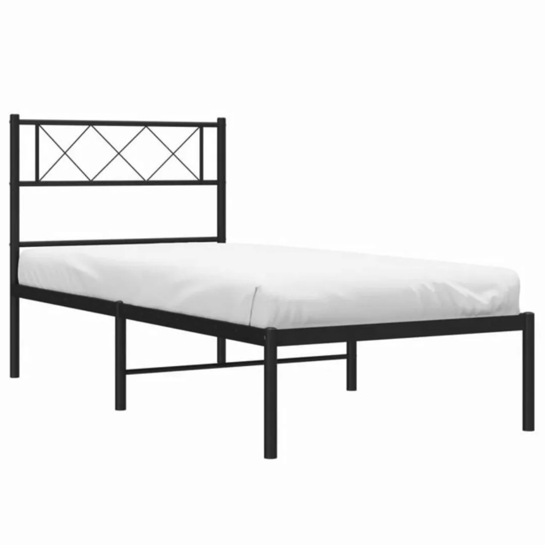 vidaXL Bett Bettgestell mit Kopfteil Metall Schwarz 100x190 cm günstig online kaufen