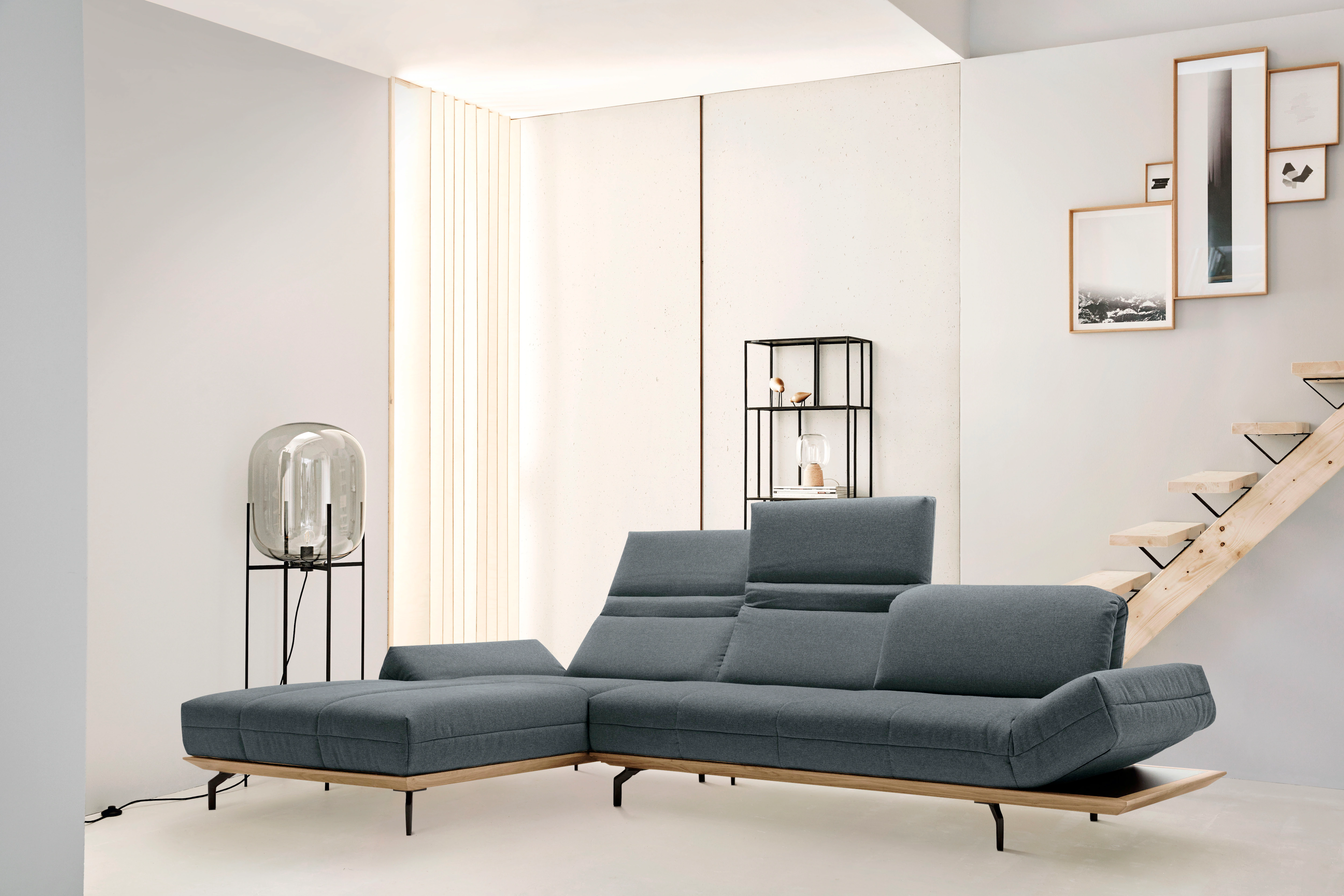 hülsta sofa Ecksofa »hs.420«, in 2 Qualitäten, Holzrahmen in Eiche Natur od günstig online kaufen