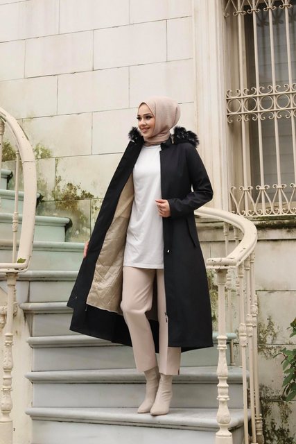 MİSSKAYLE Winterjacke Verdeckter Knopfleistenmantel günstig online kaufen