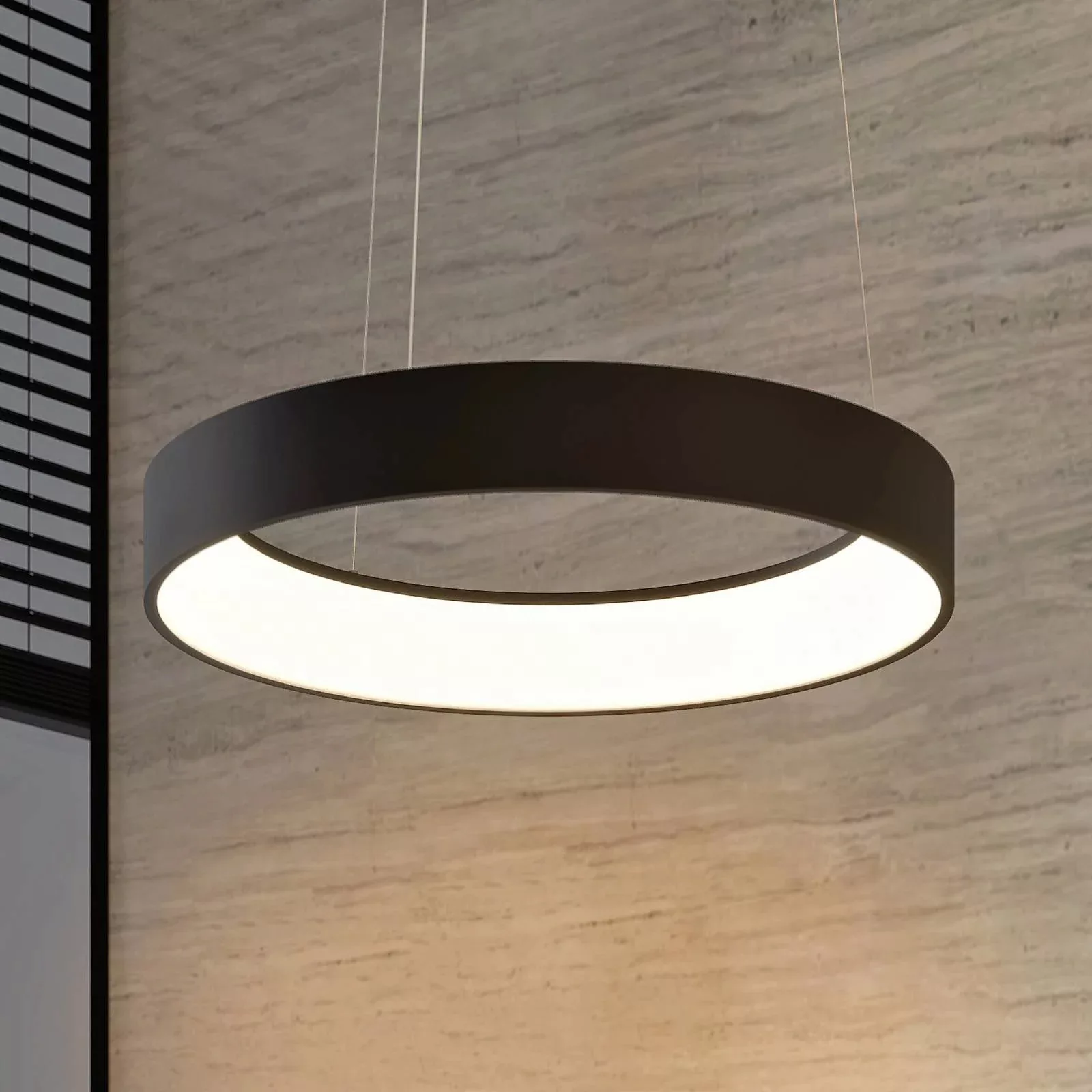 Arcchio LED-Hängelampe Aleksi, Ø 60 cm, schwarz, Metall, CCT günstig online kaufen