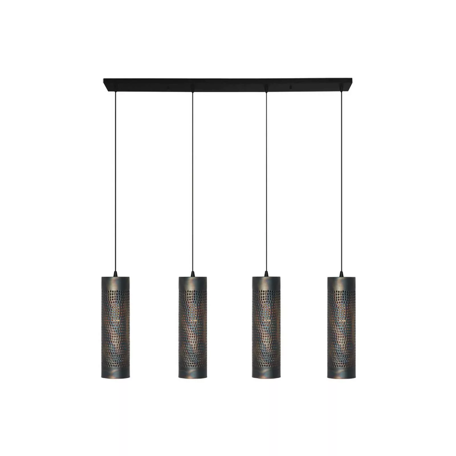 Pendellampe Forato, Länge 120 cm, braun, 4-flg., Metall günstig online kaufen