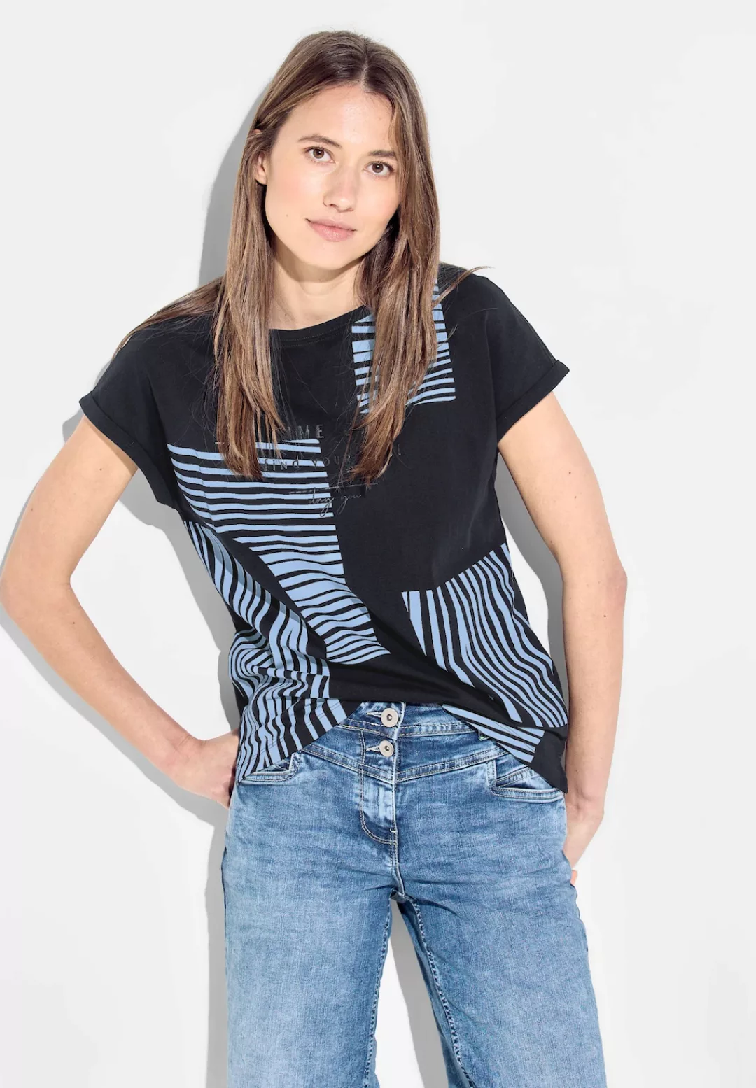 Cecil T-Shirt, mit Streifenmuster günstig online kaufen
